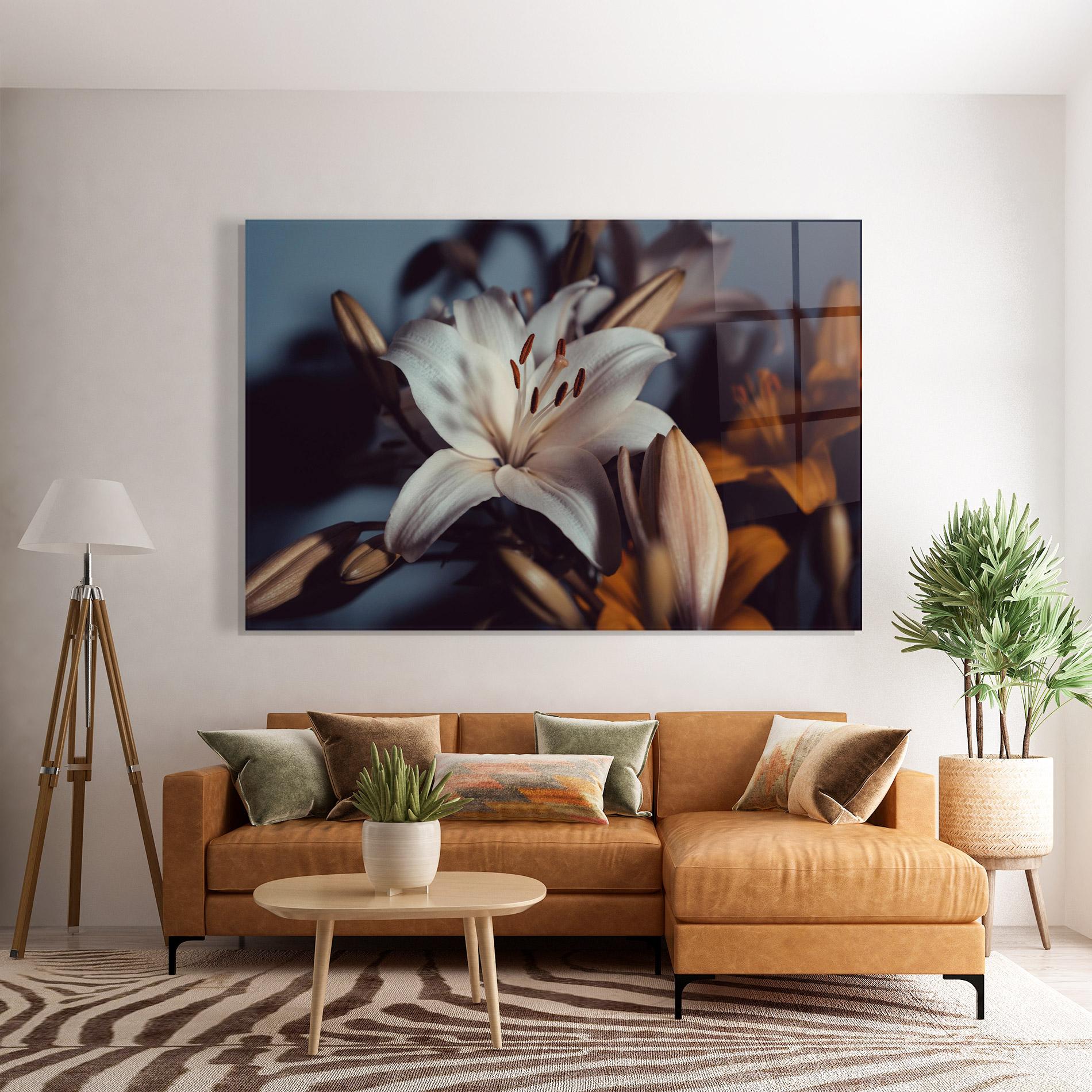 Glasbild Cream Lily mockup 7