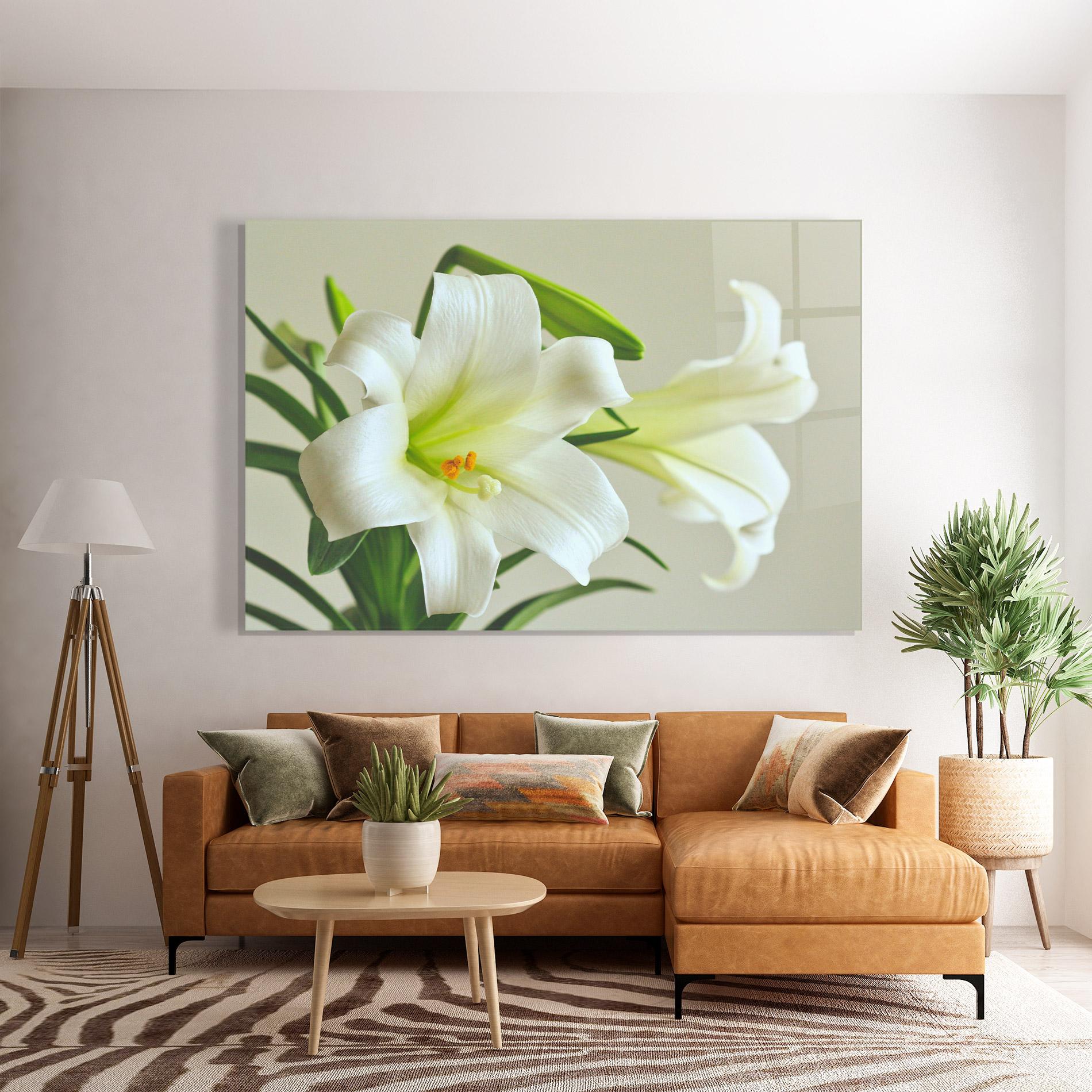 Glasbild Green Lily mockup 7