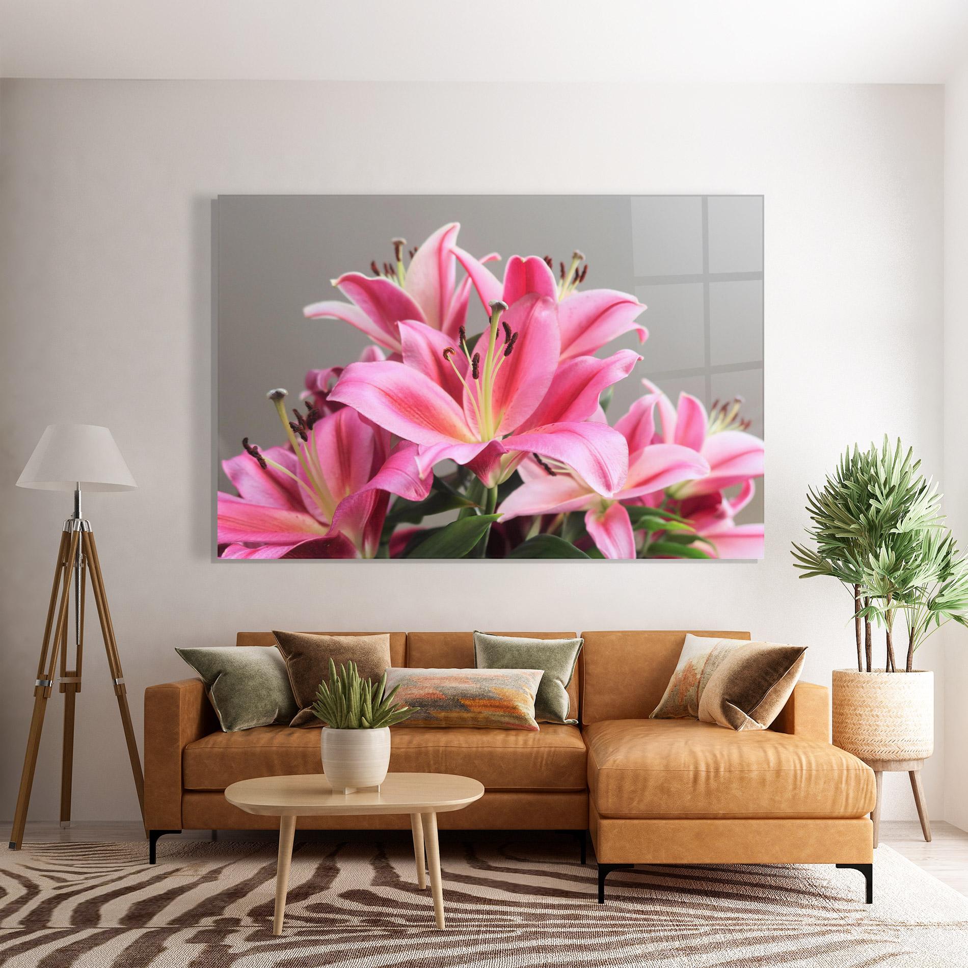 Glasbild Light Pink Lily View mockup 7