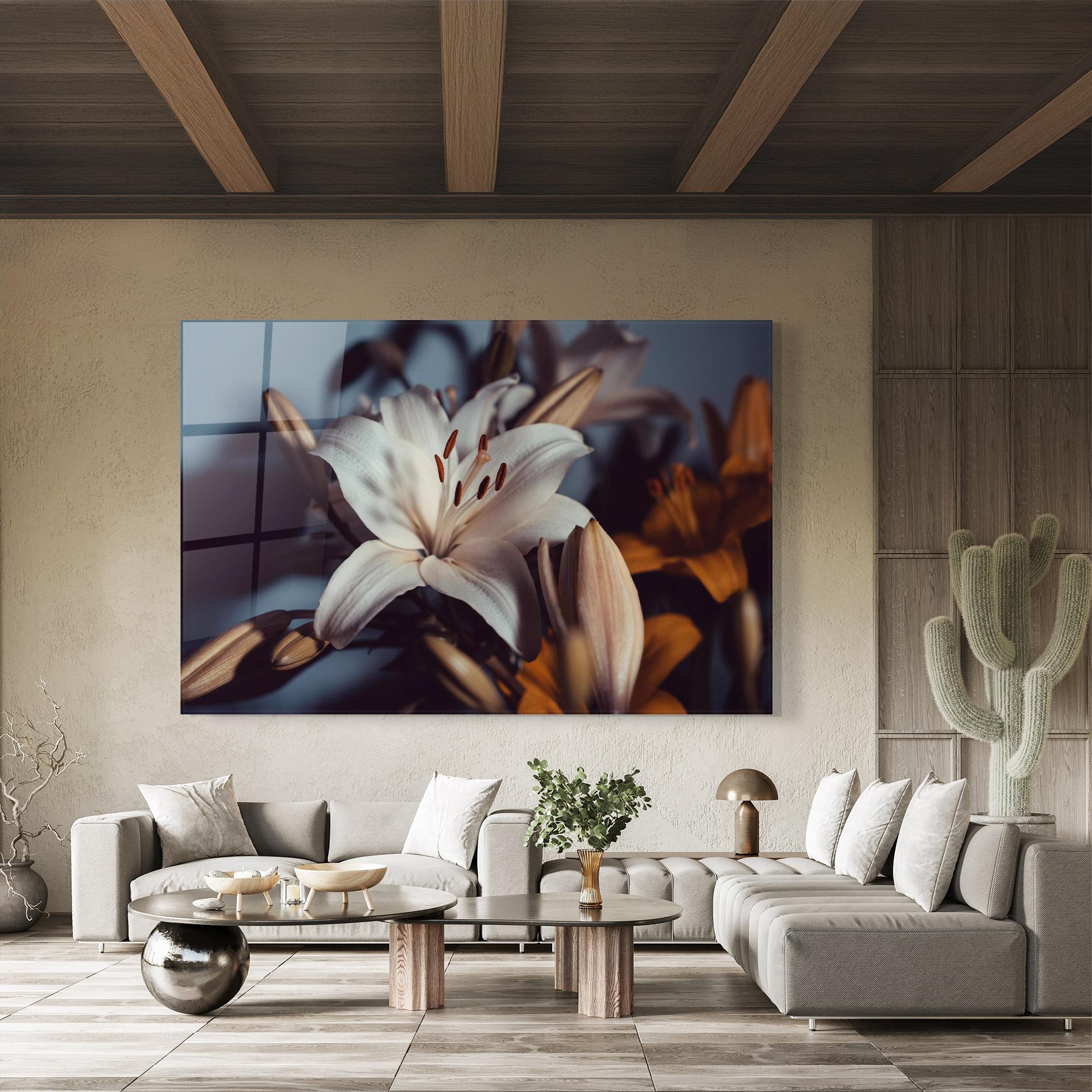 Glasbild Cream Lily mockup 8