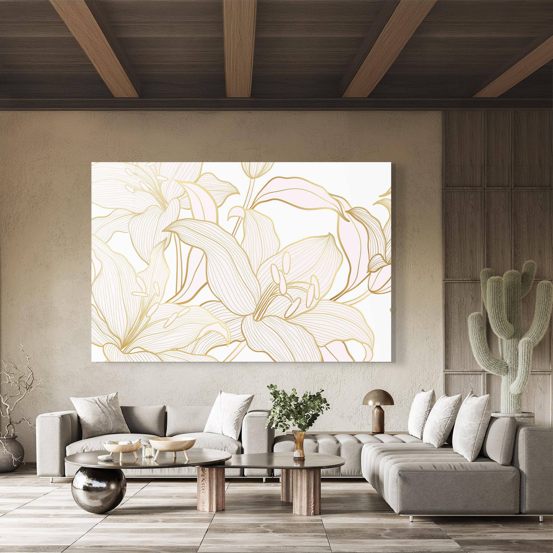 Glasbild Gold Lily mockup 8
