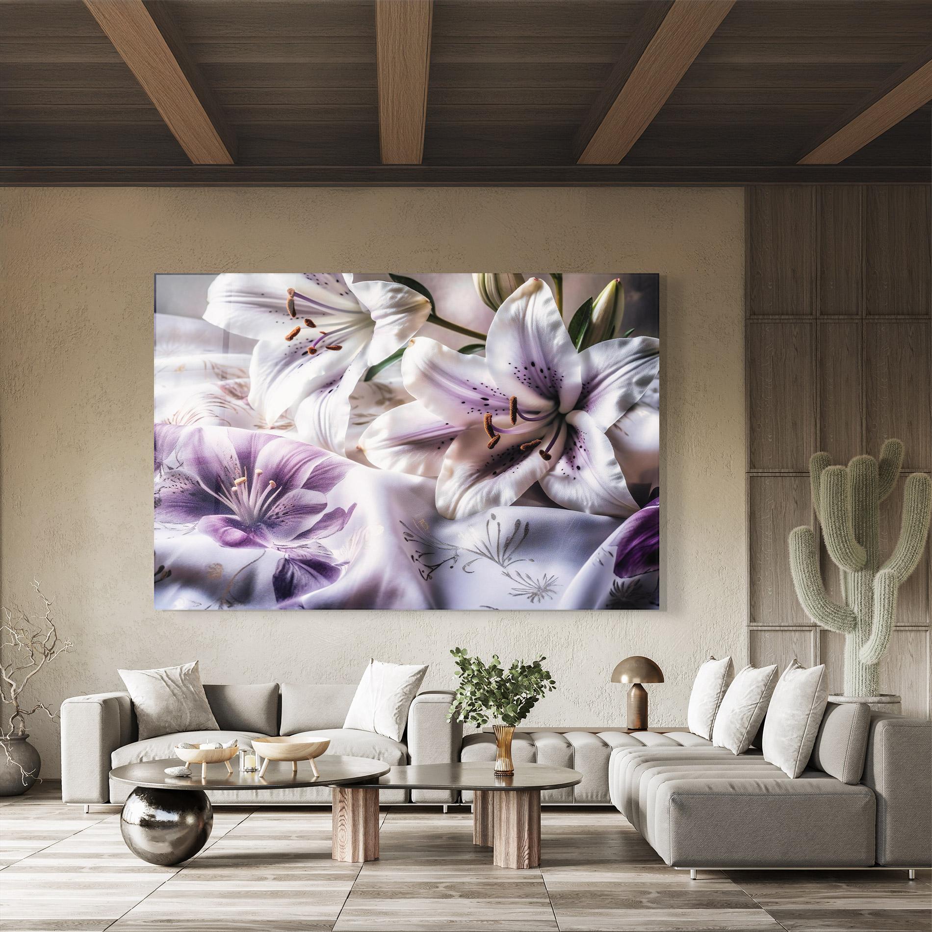 Glasbild Light Purple Lily mockup 8