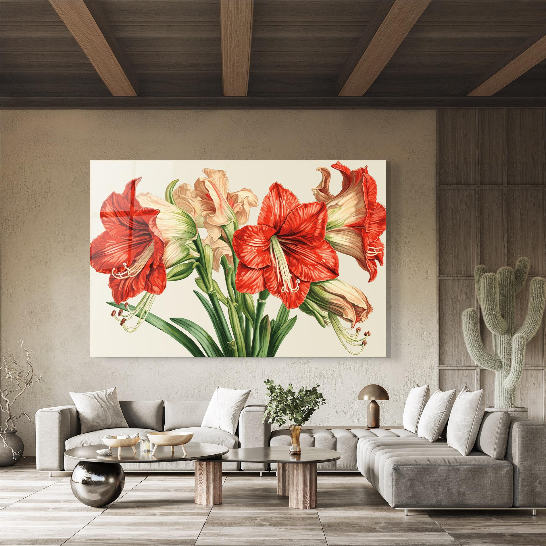 Glasbild Orange Cream Lily mockup 8