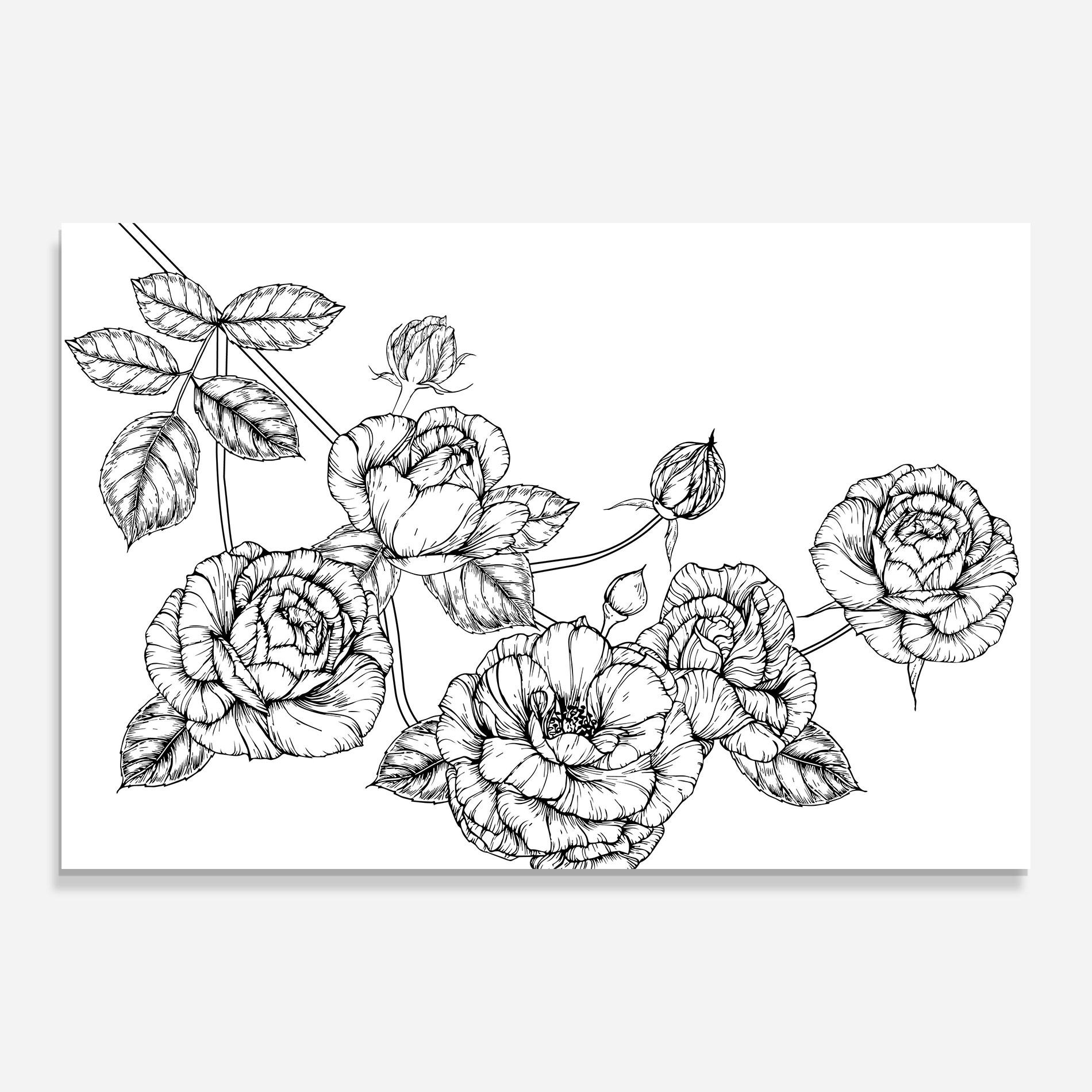 Glasbild Big Roses Line mockup 0