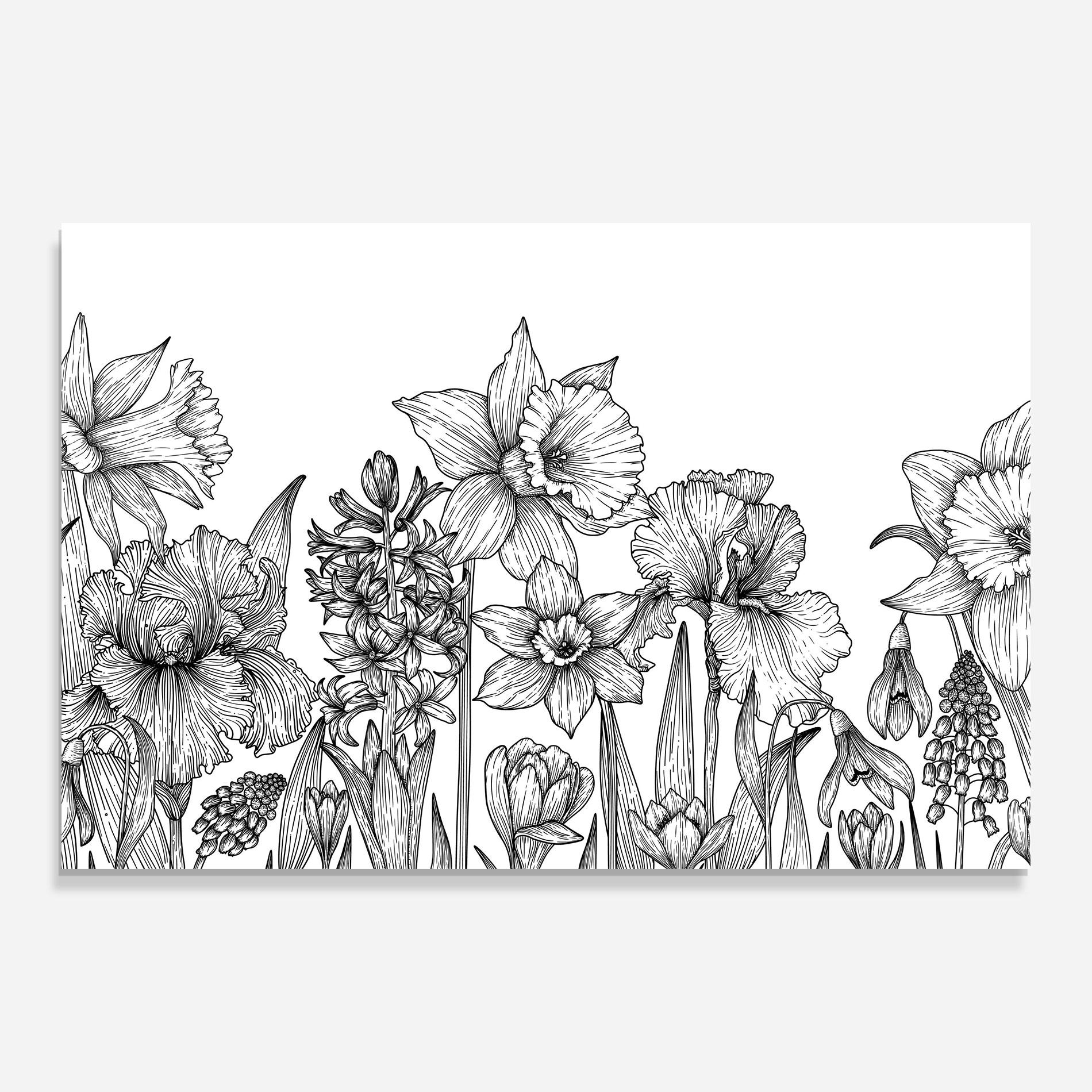 Glasbild Black Line Plant mockup 0