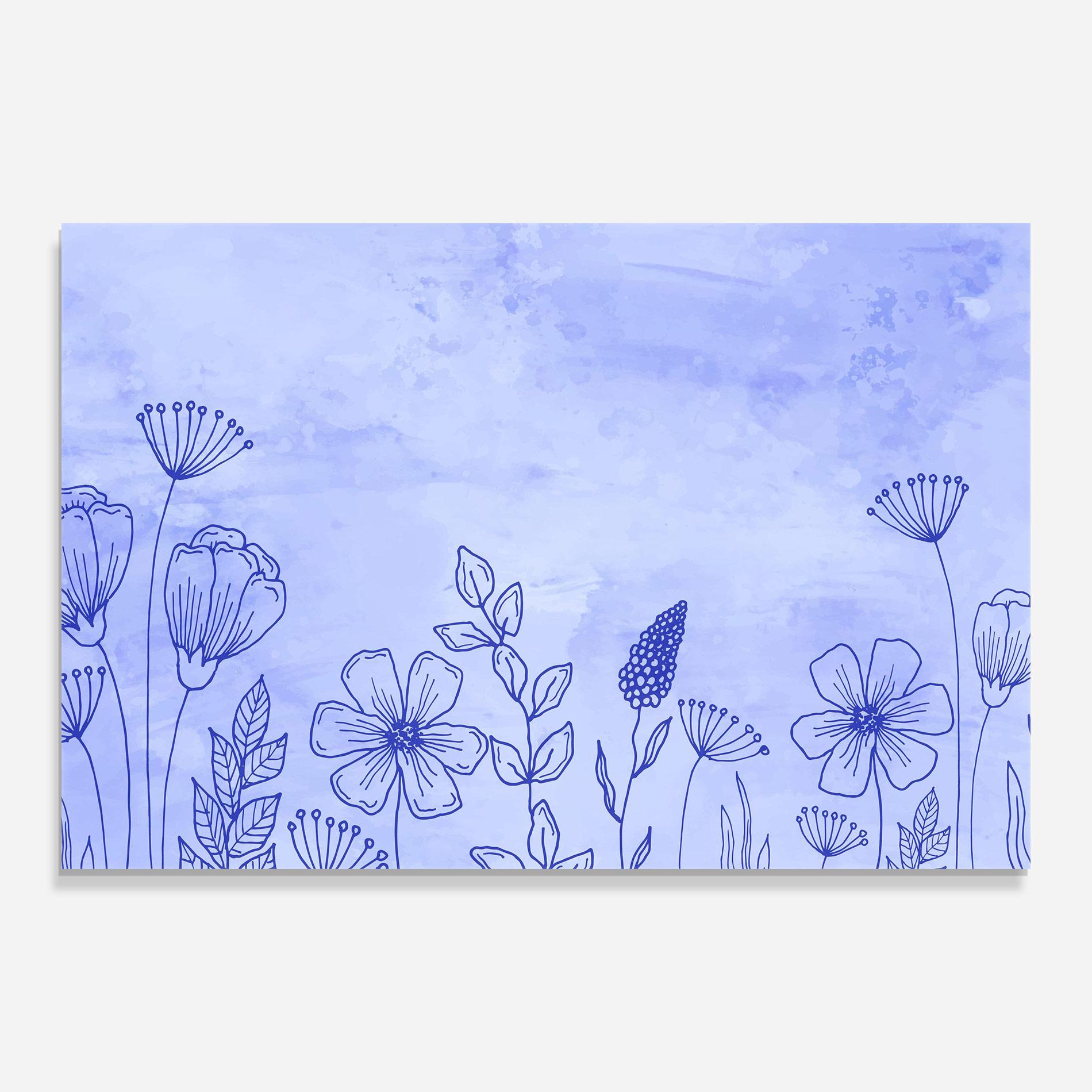 Glasbild Blue Line Plant mockup 0