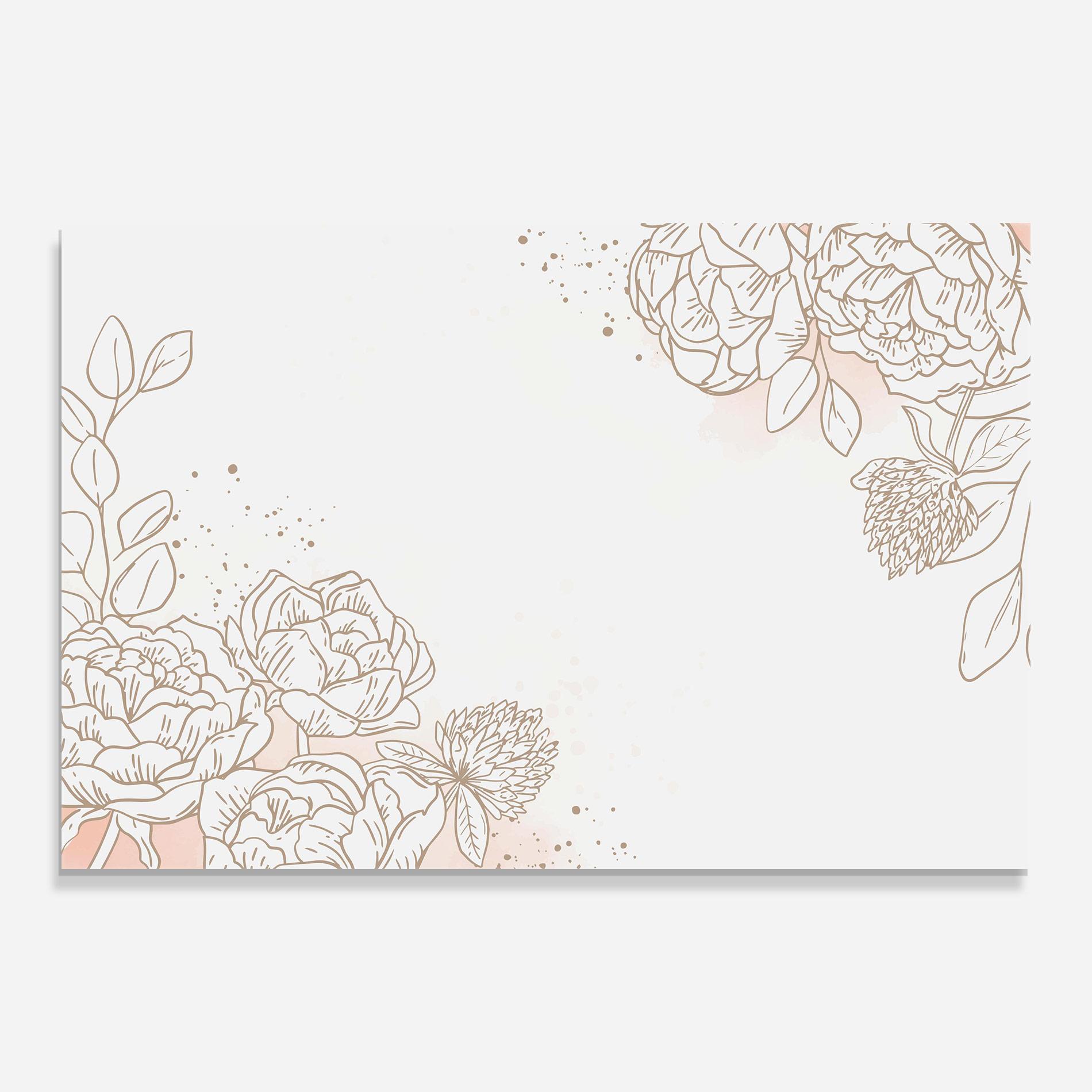 Glasbild Cream Line Flower mockup 0
