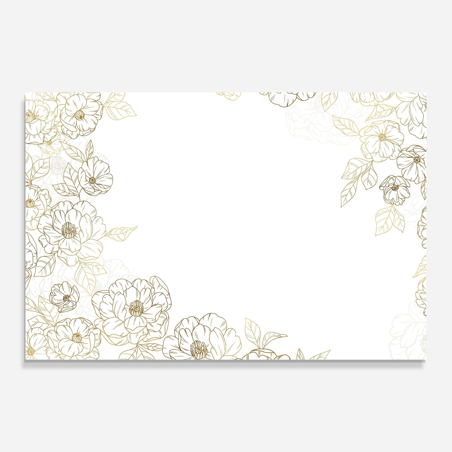 Glasbild Flower Gold Line mockup 0