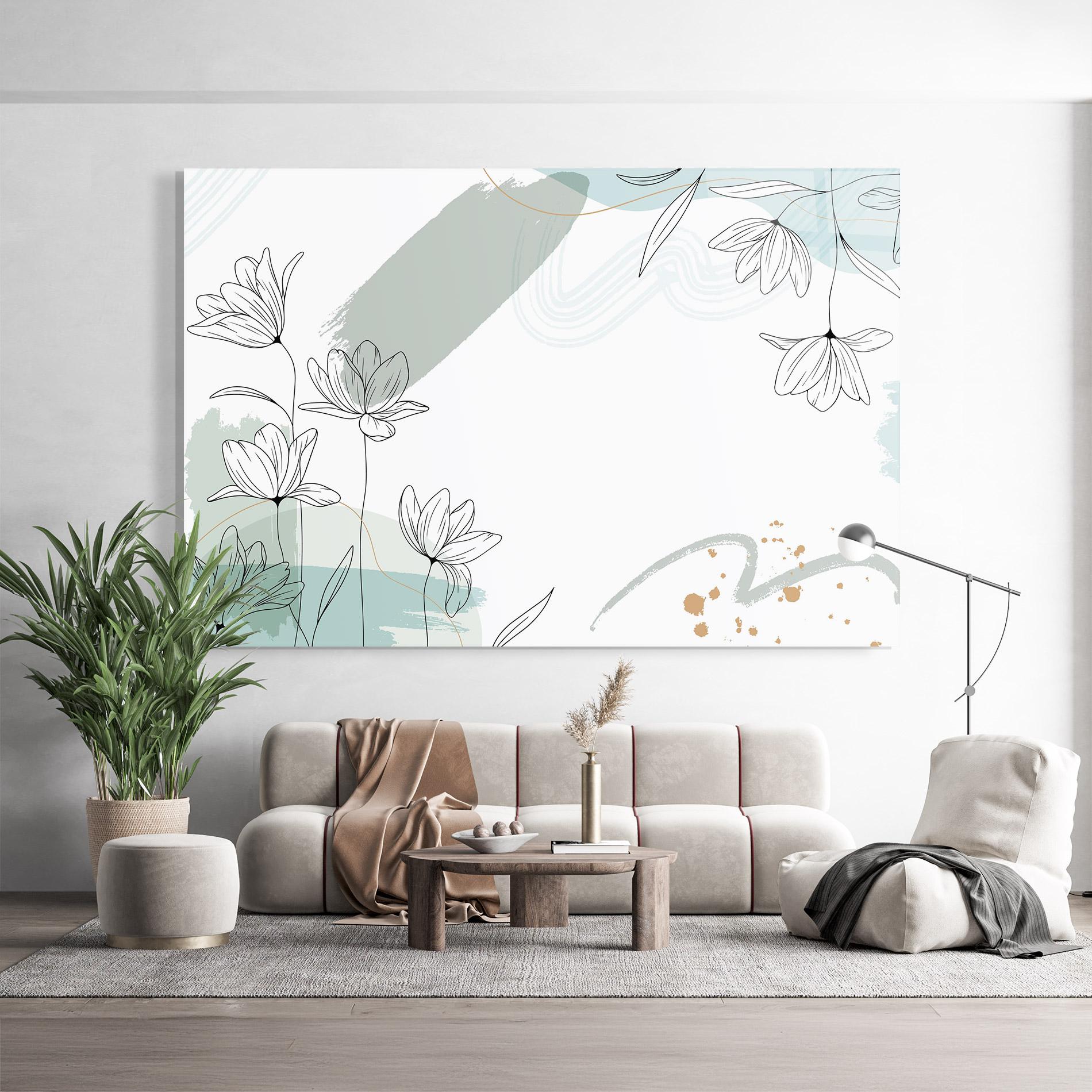 Glasbild Black Blue Line mockup 9