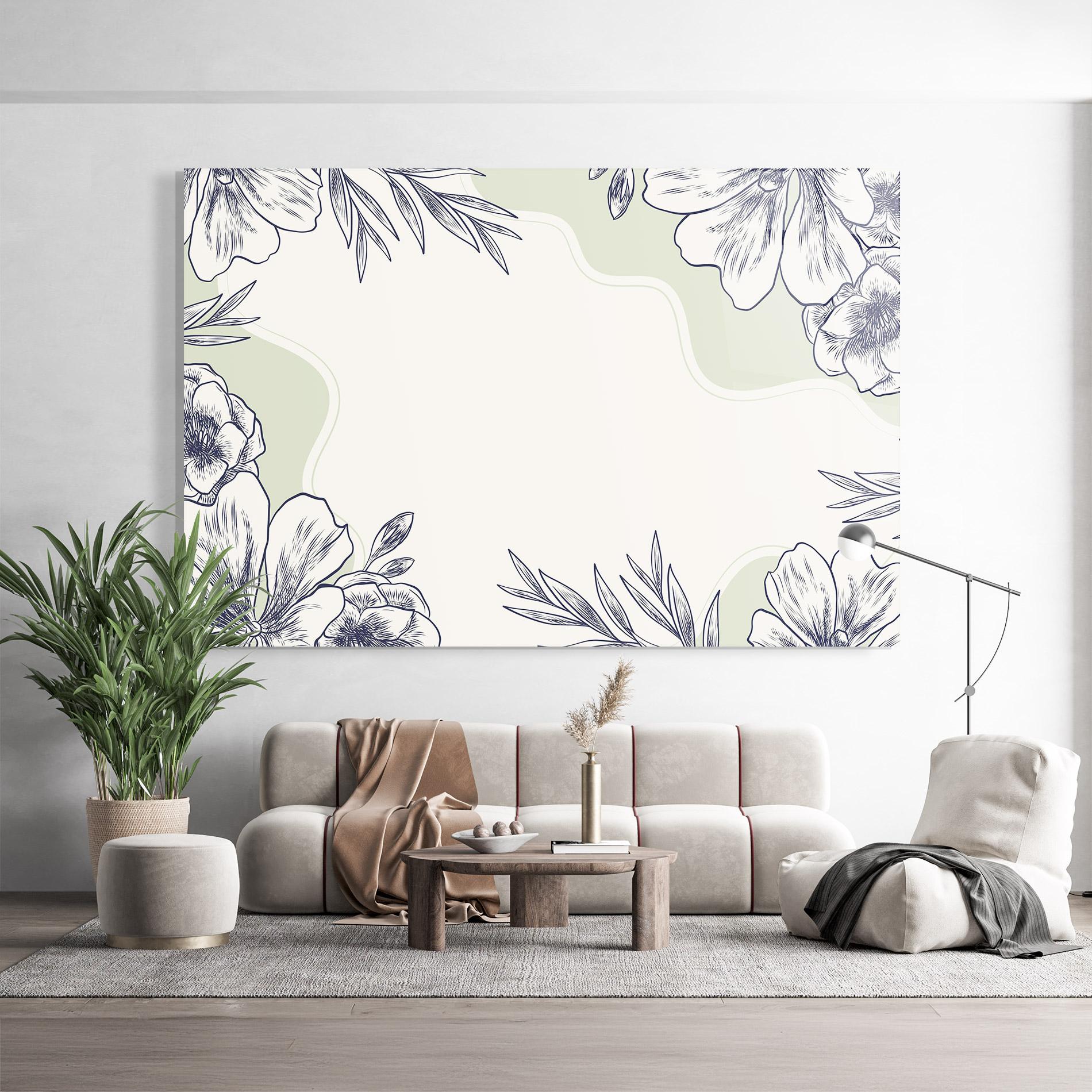 Glasbild Blue Line Green mockup 9