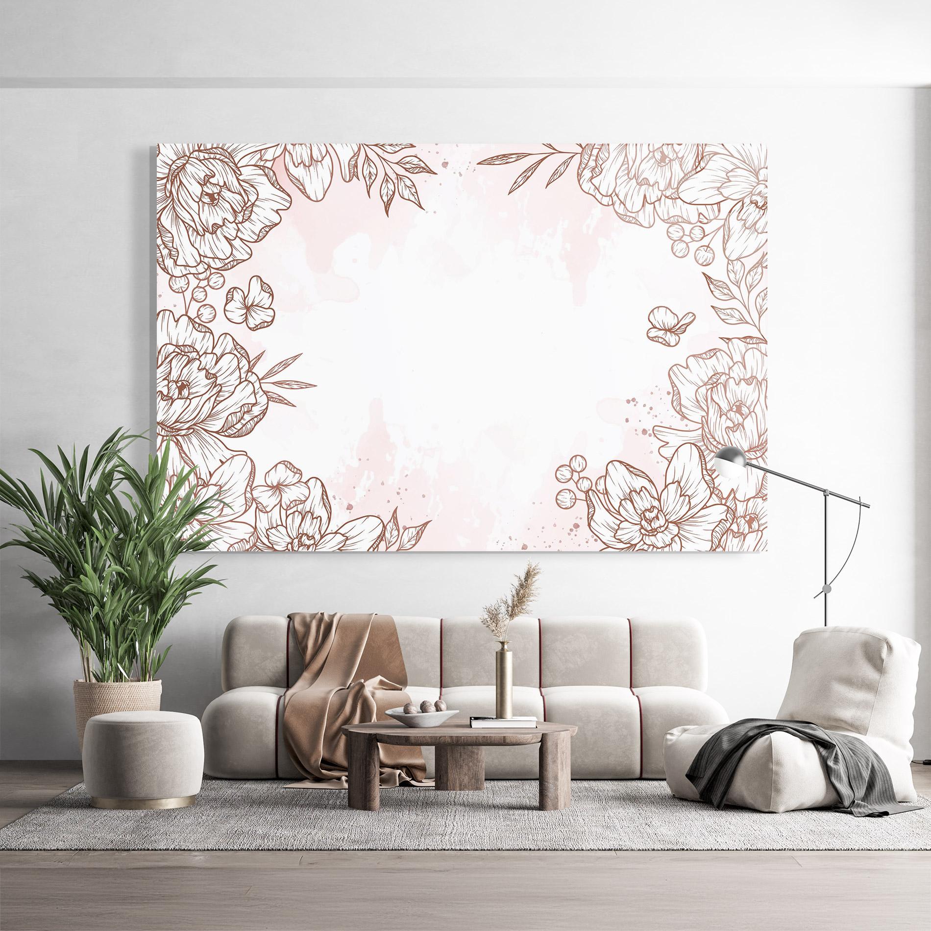 Glasbild Brown Flower Line mockup 9