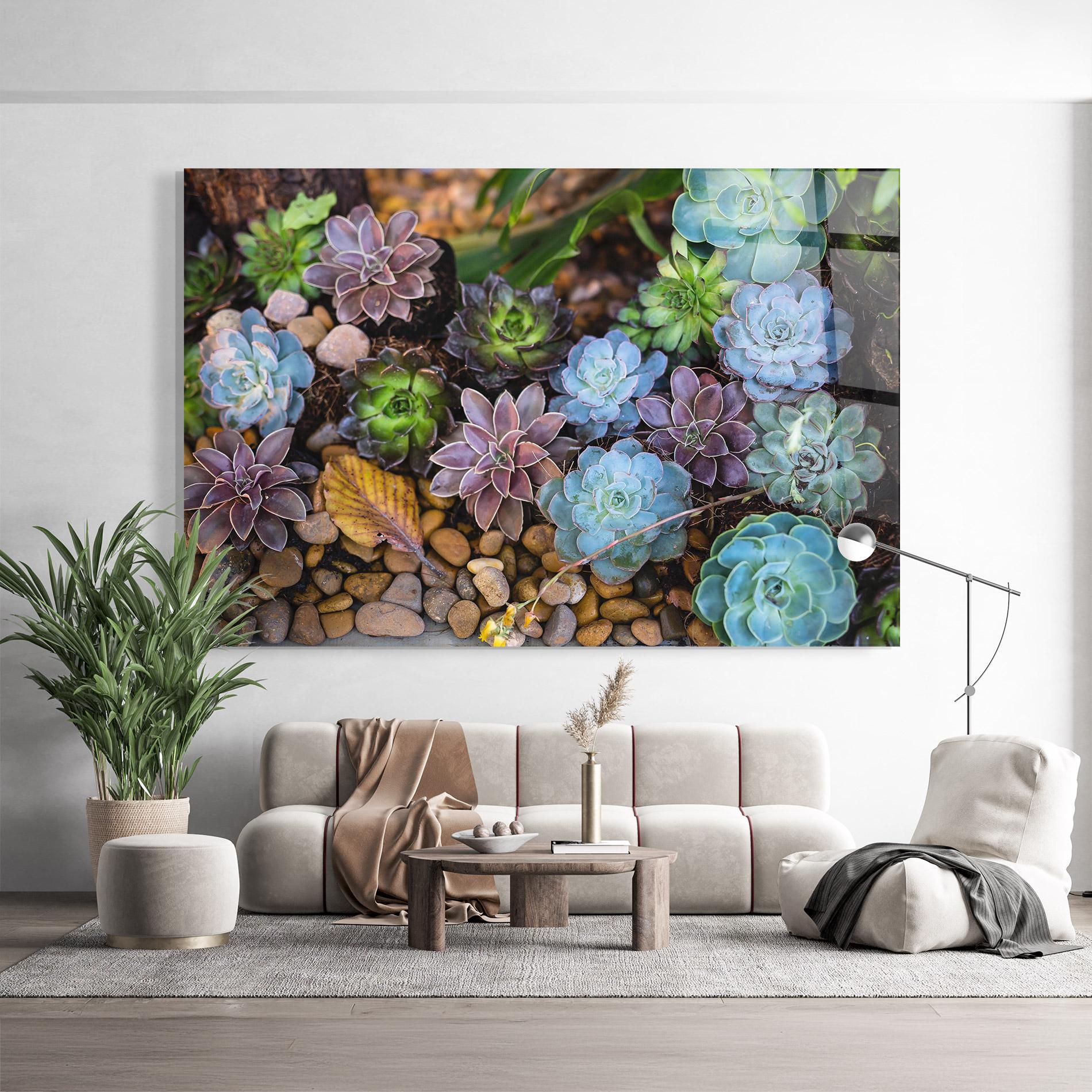 Glasbild Colorful Flowers mockup 9