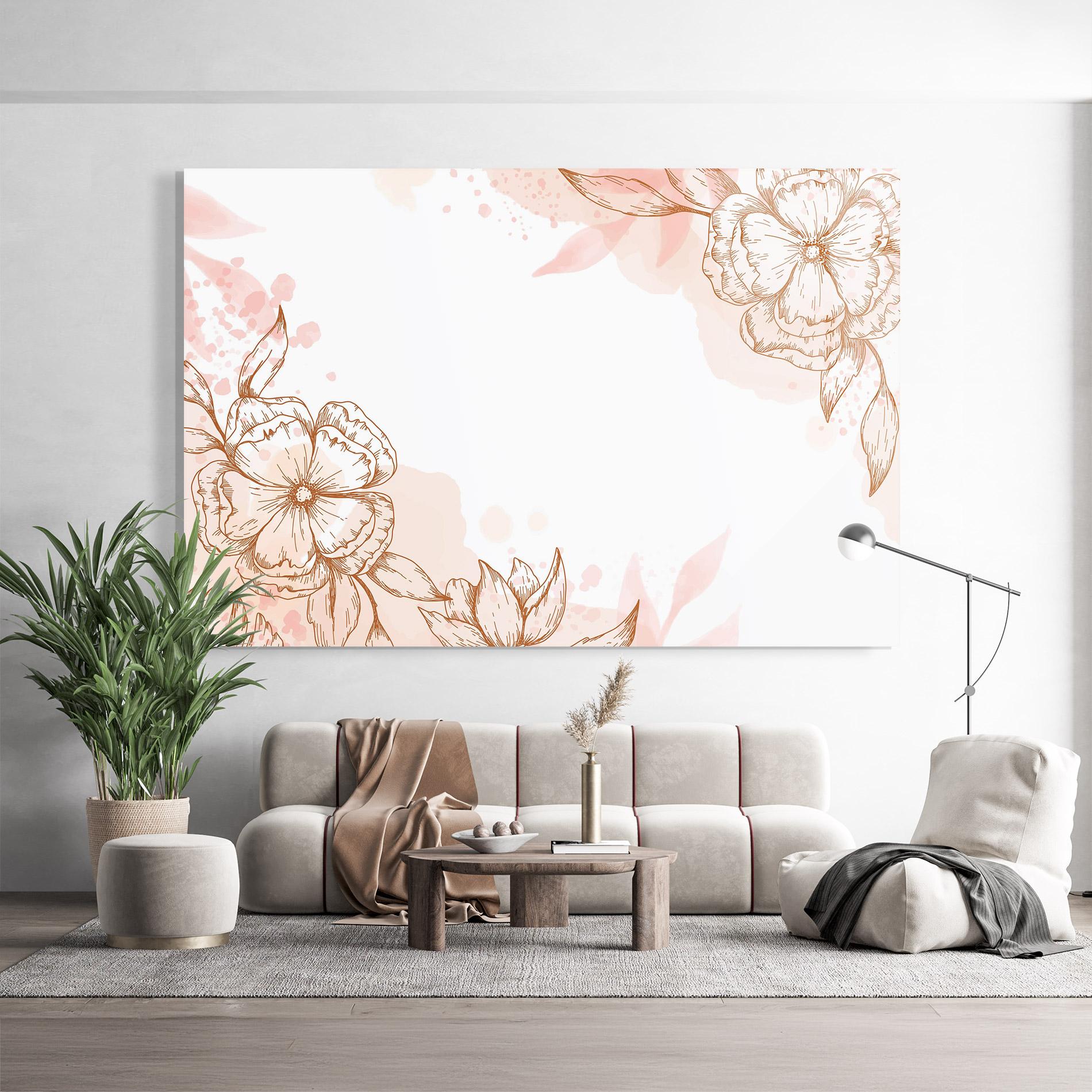 Glasbild Red Brown Line mockup 9