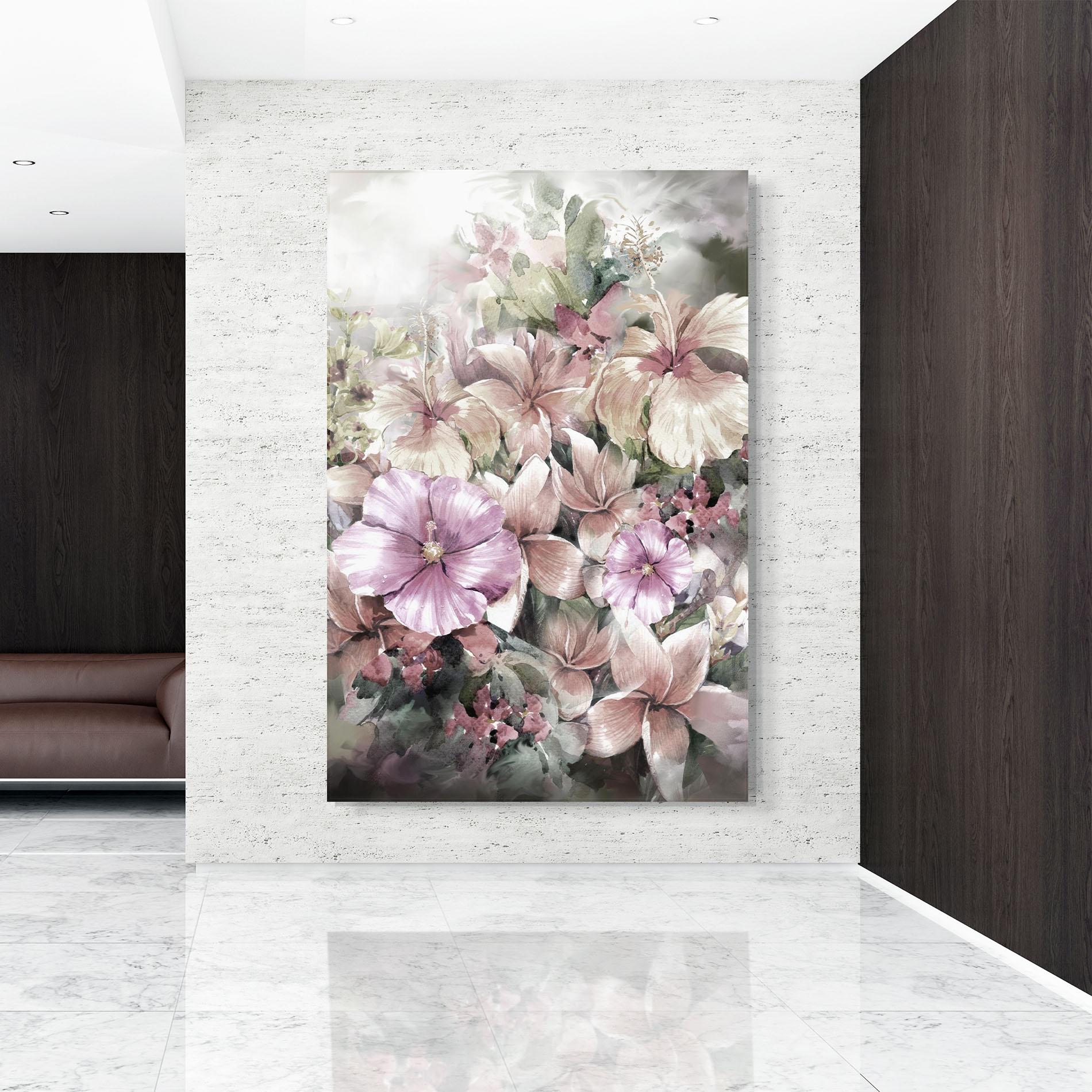 Glasbild Contrastul De Flori mockup 9