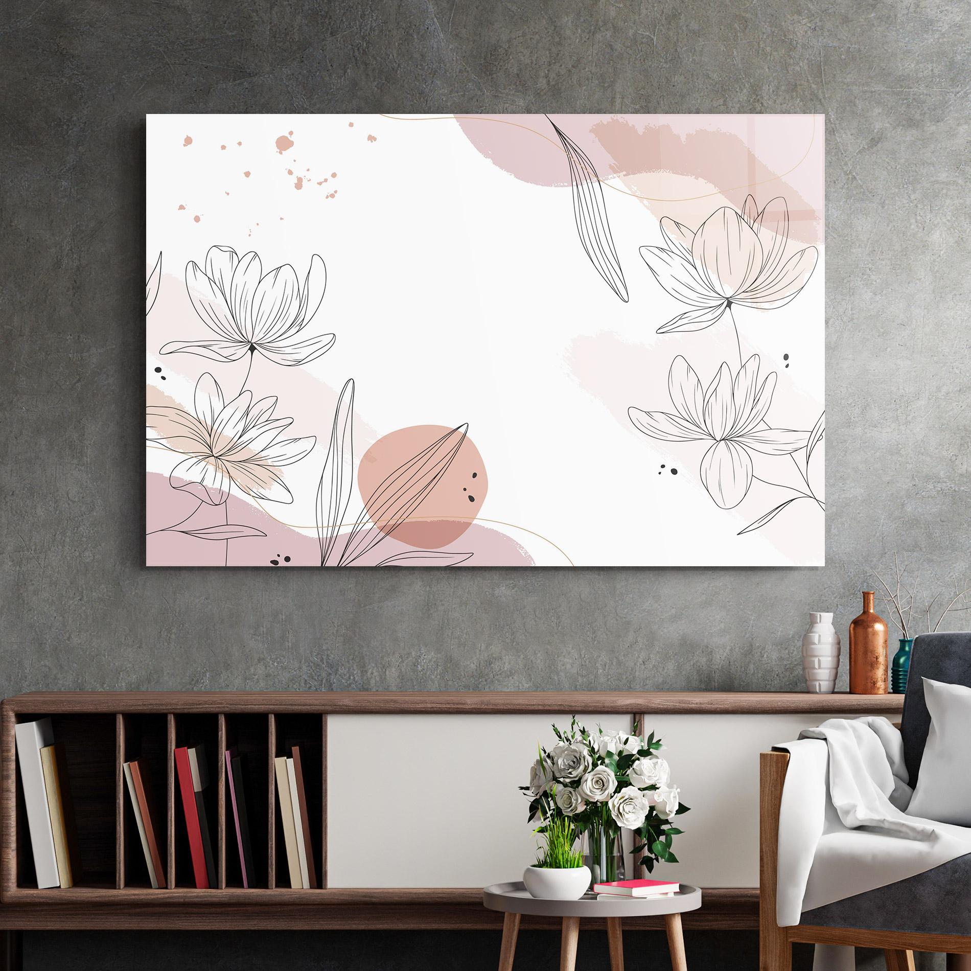 Glasbild Black Pink Line mockup 2