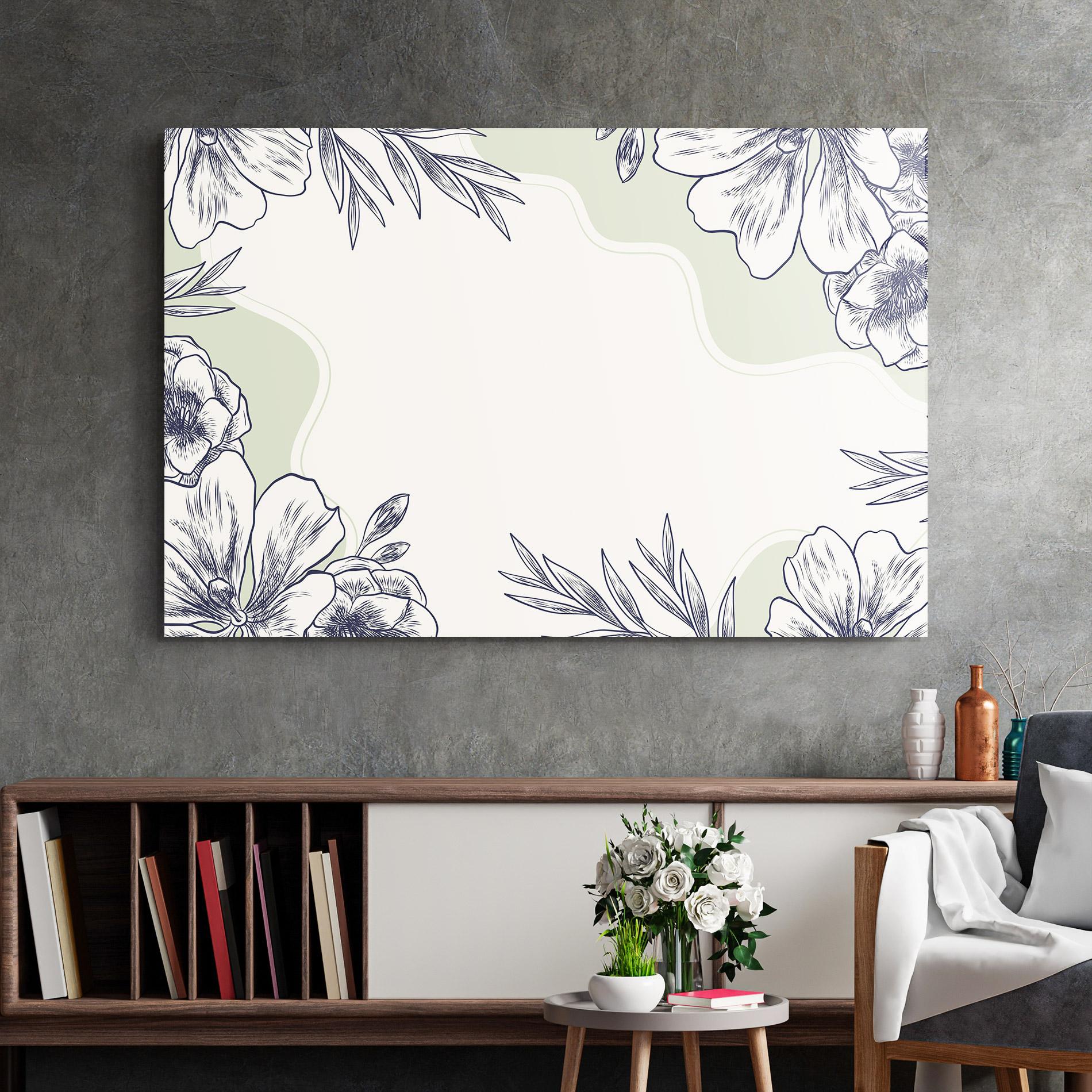 Glasbild Blue Line Green mockup 2