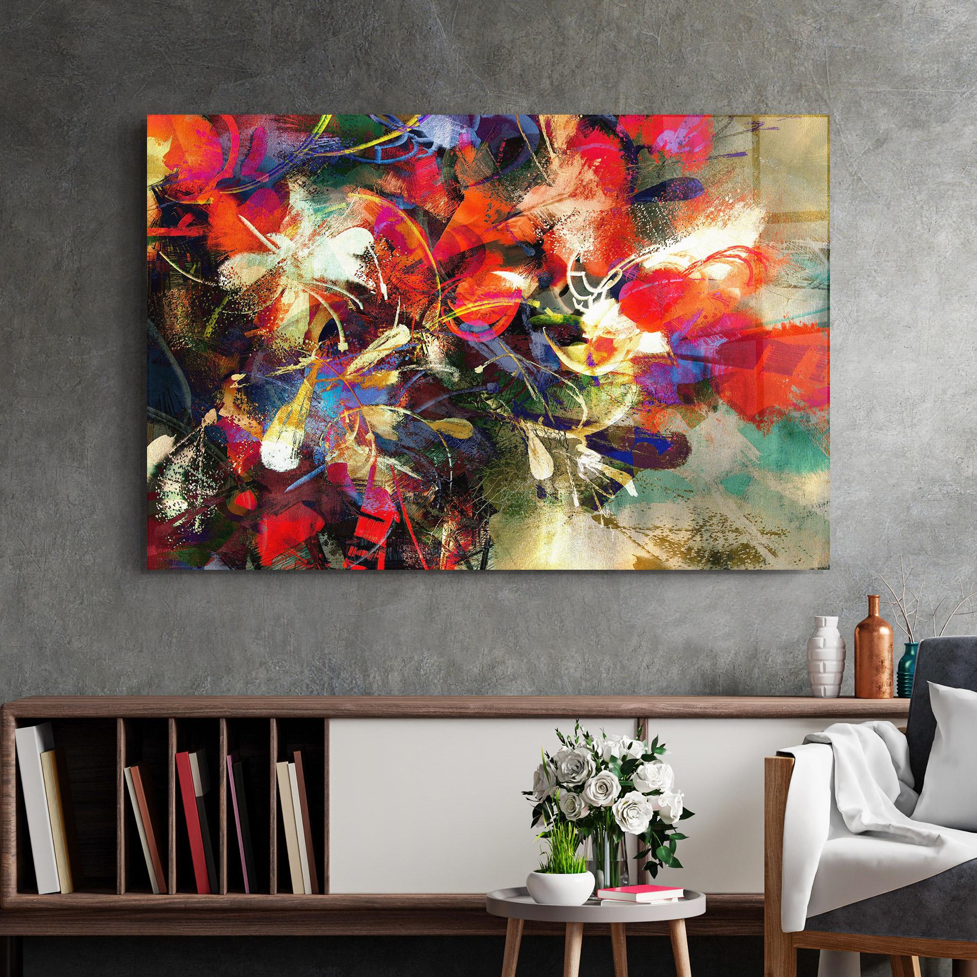 Glasbild Flori Abstracte mockup 2