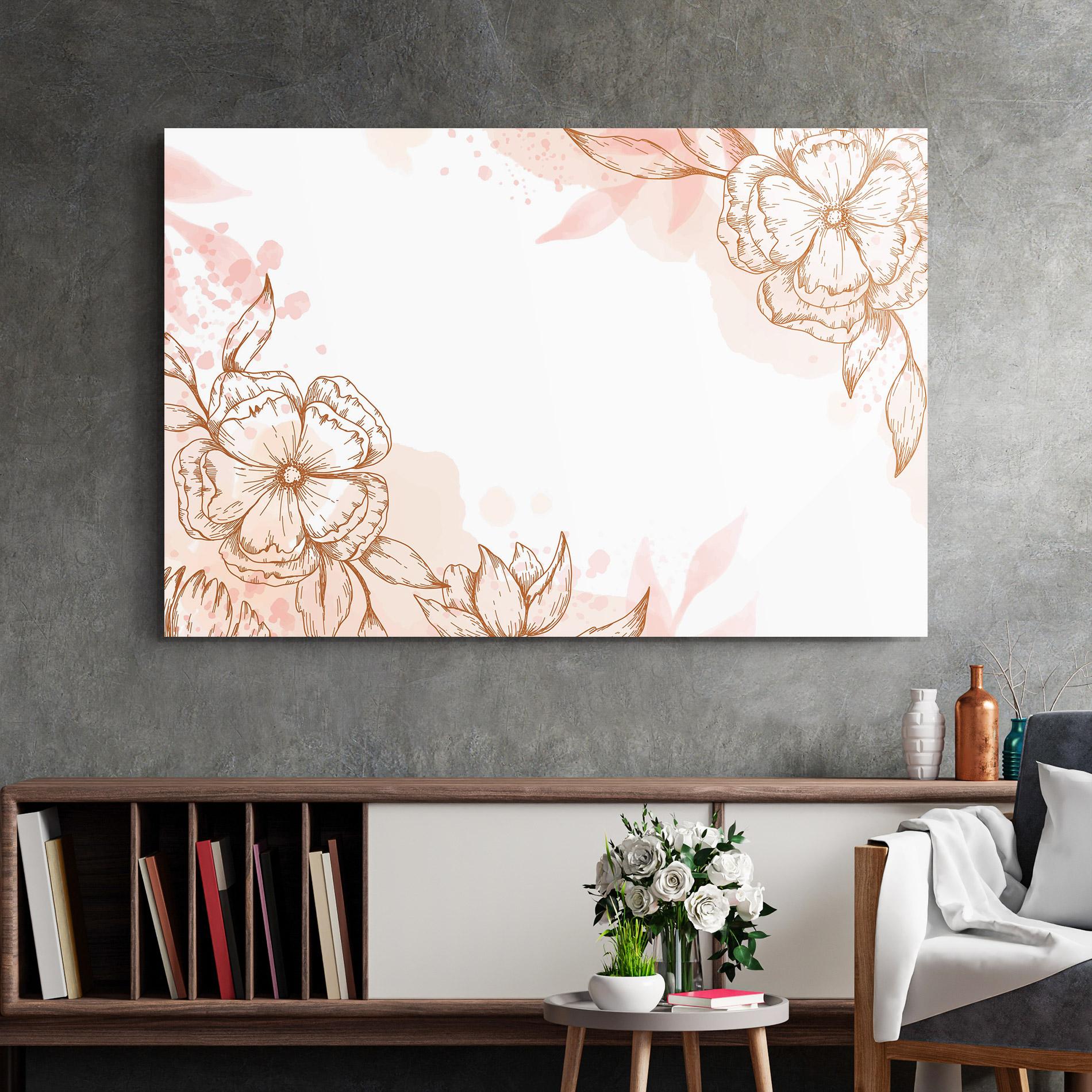 Glasbild Red Brown Line mockup 2