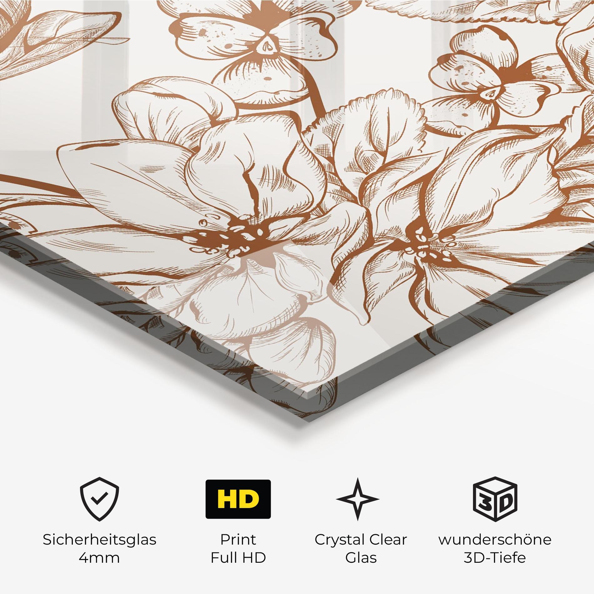 Glasbild Bee Flower Line mockup 3