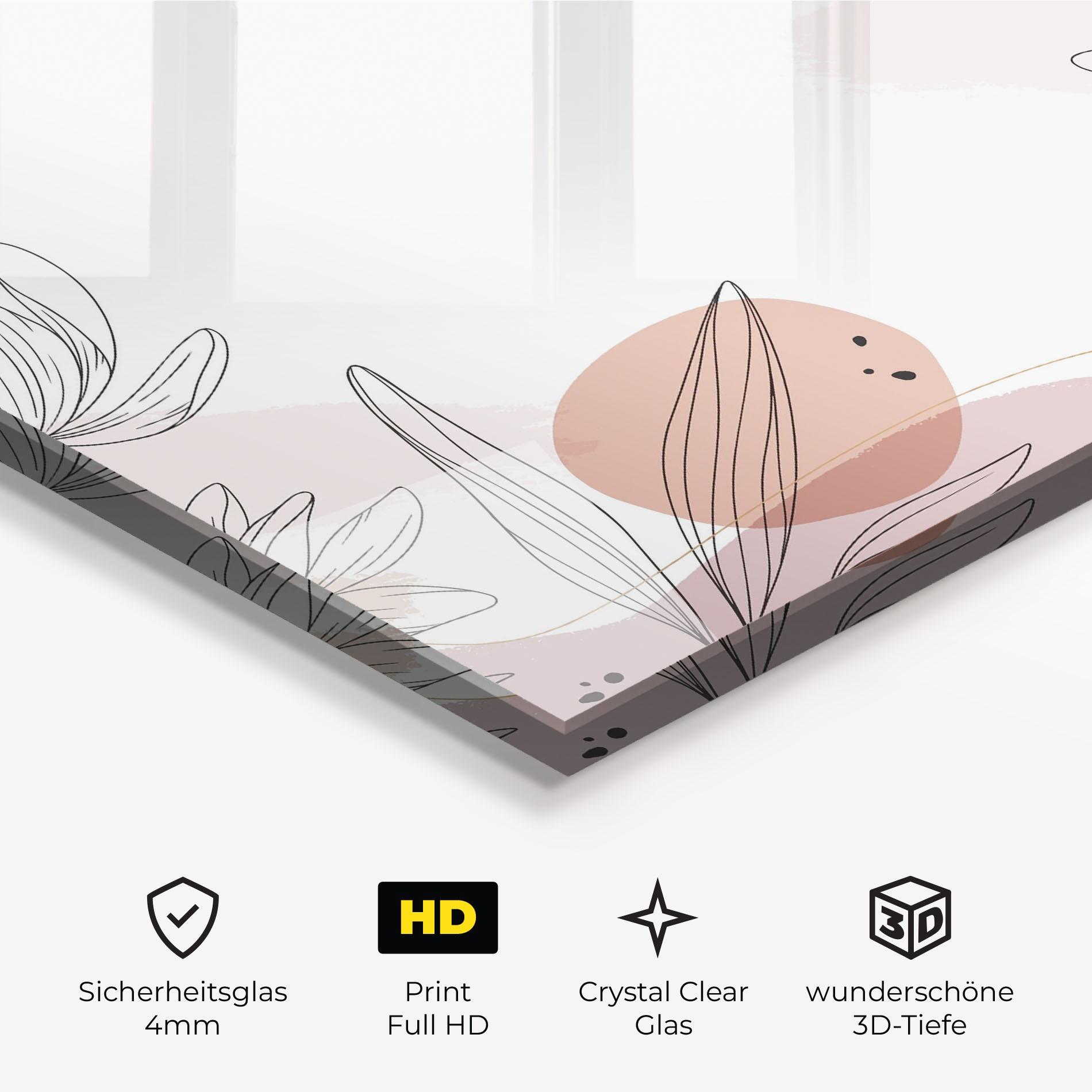 Glasbild Black Pink Line mockup 3