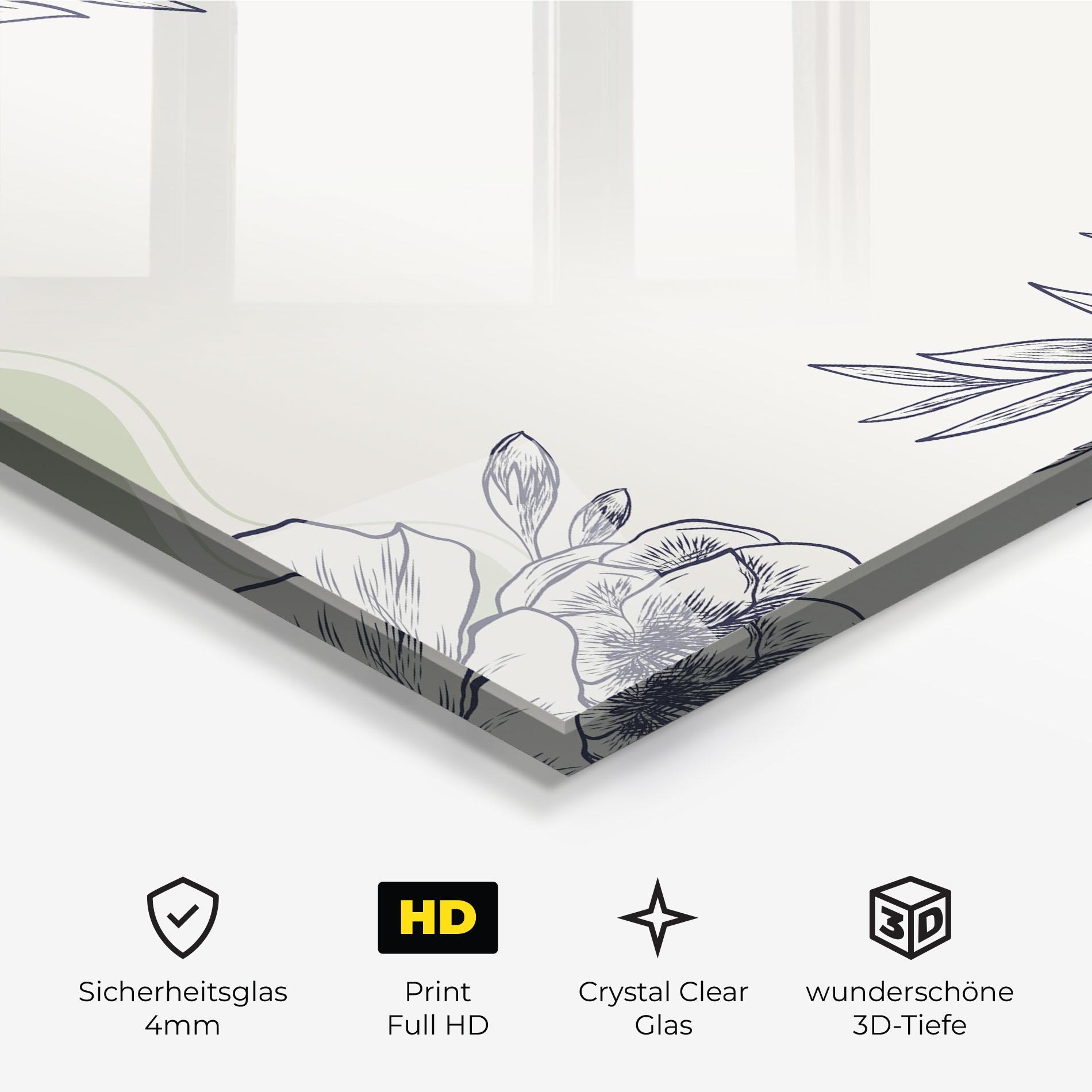 Glasbild Blue Line Green mockup 3