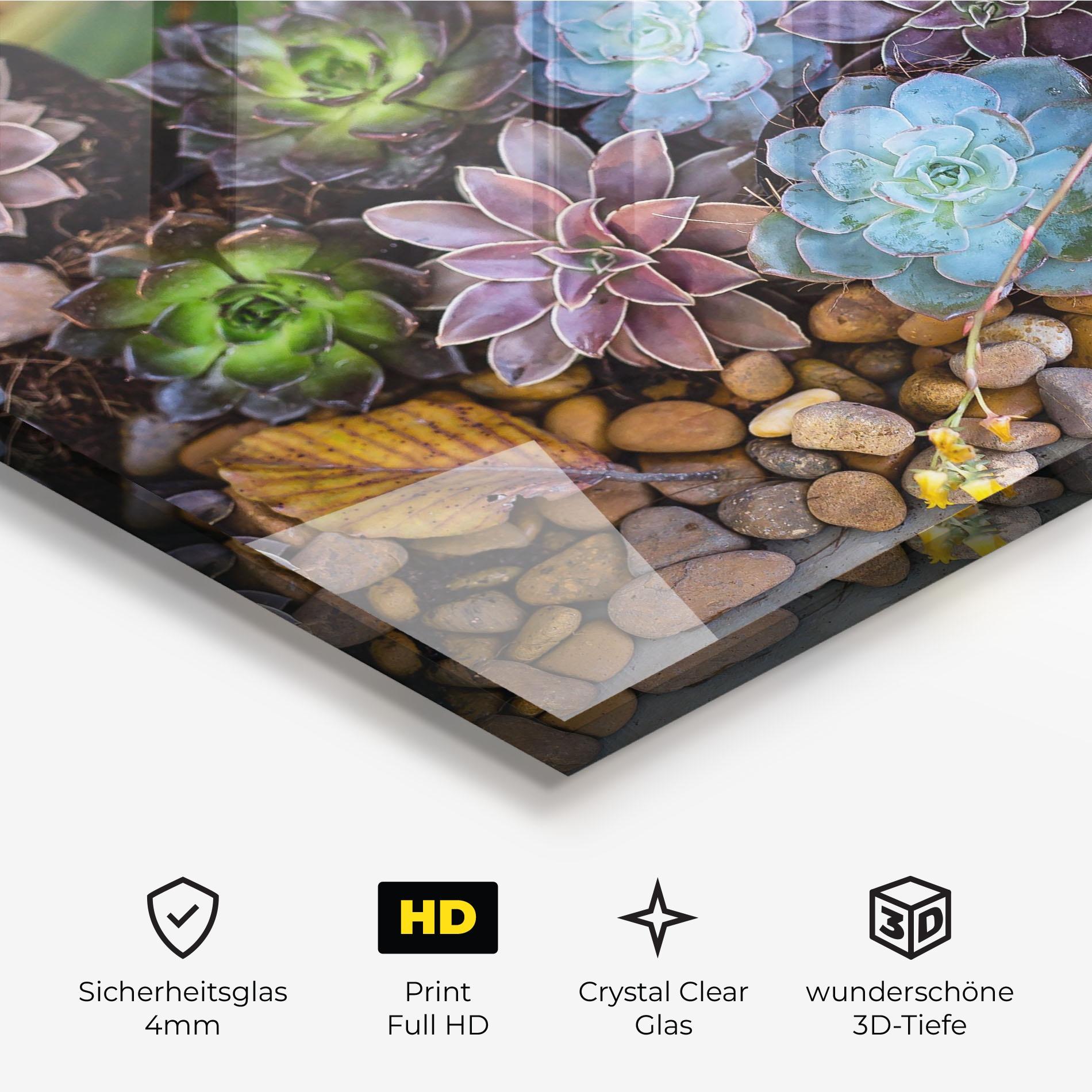 Glasbild Colorful Flowers mockup 3
