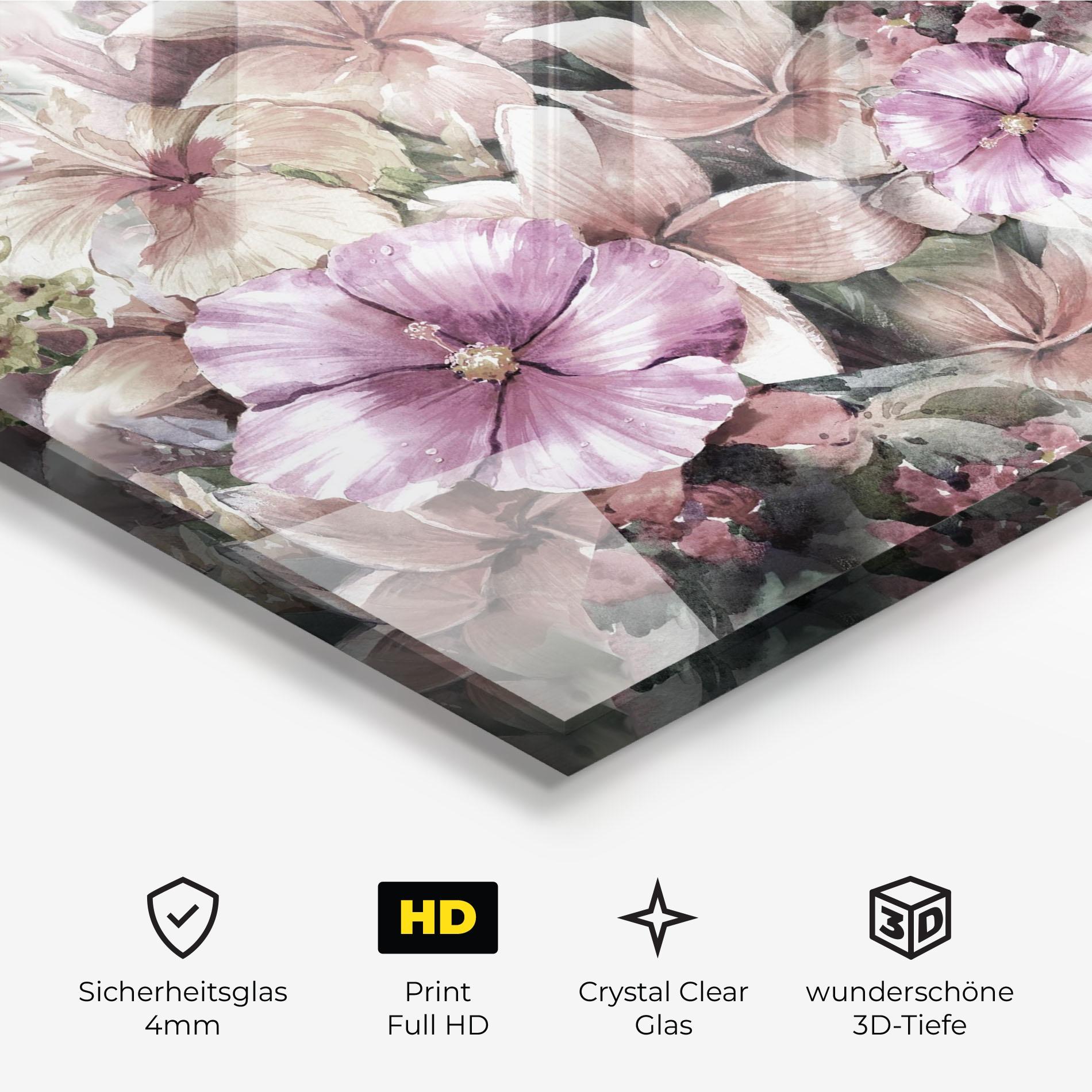 Glasbild Contrastul De Flori mockup 3