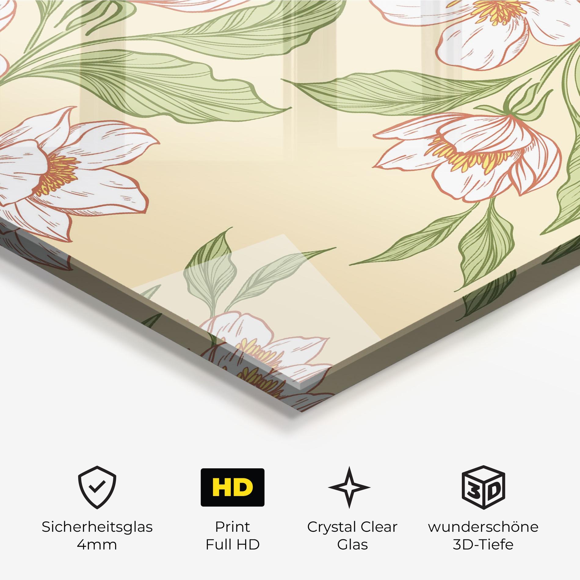 Glasbild Cream Flower White mockup 3
