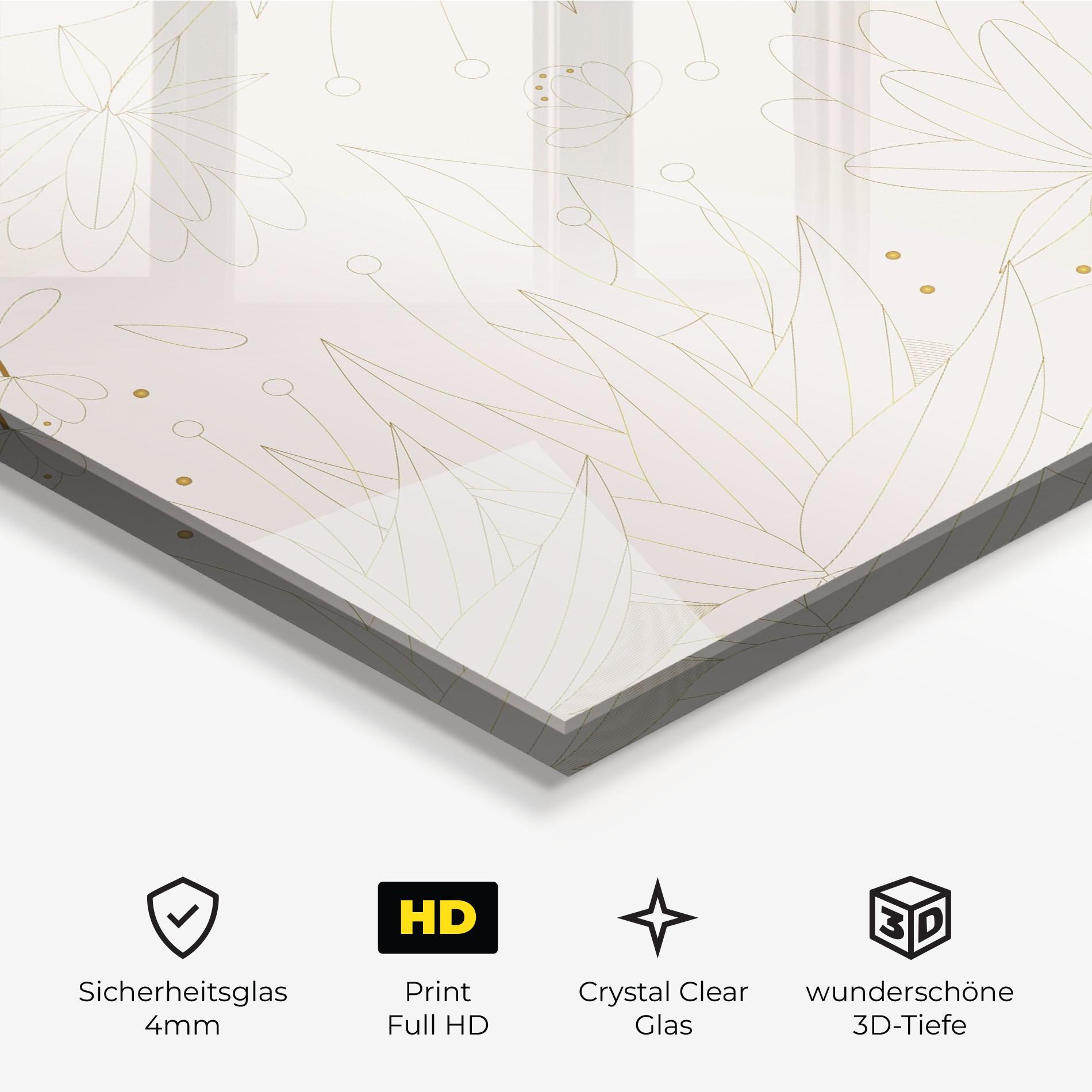 Glasbild Flower Cream Line mockup 3