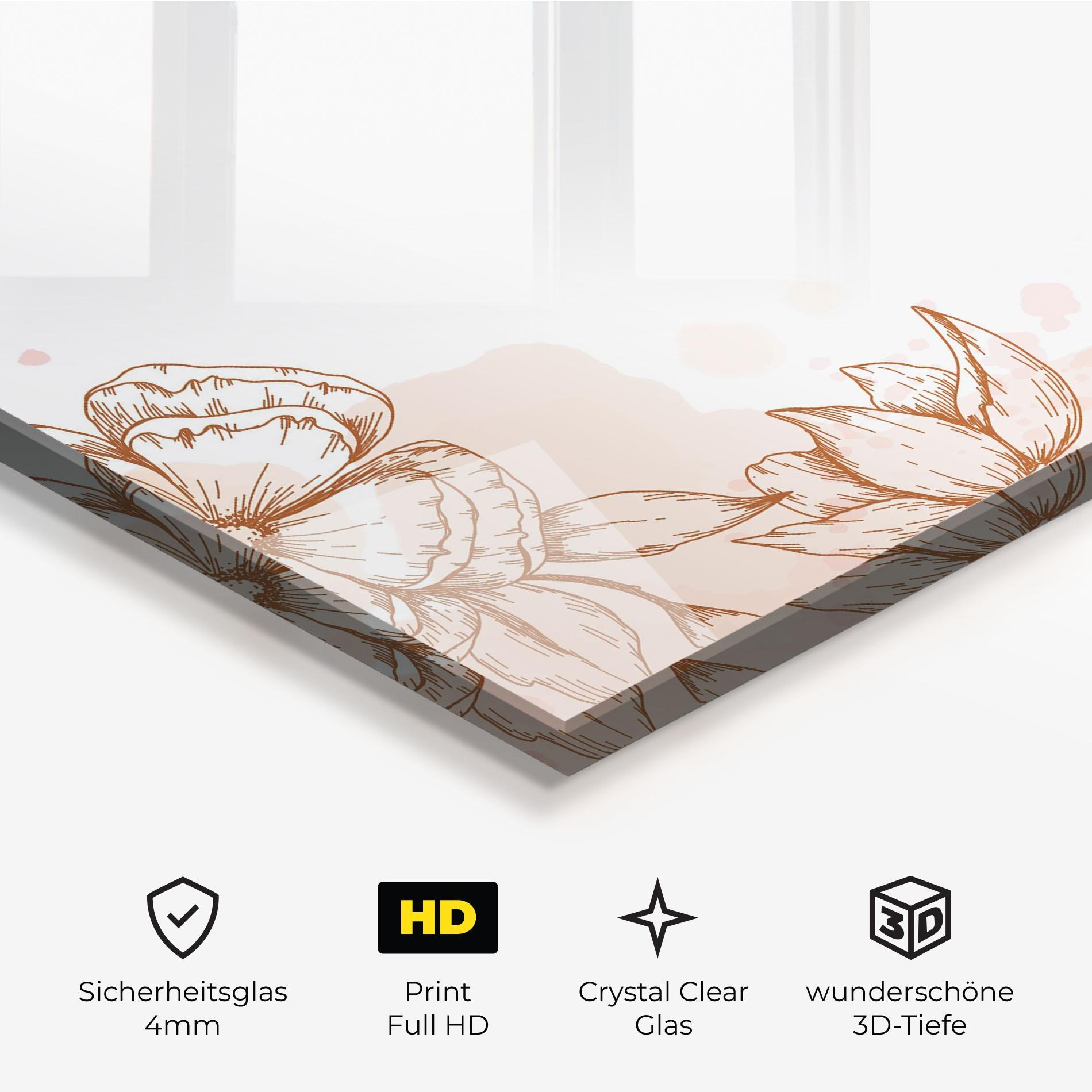 Glasbild Red Brown Line mockup 3