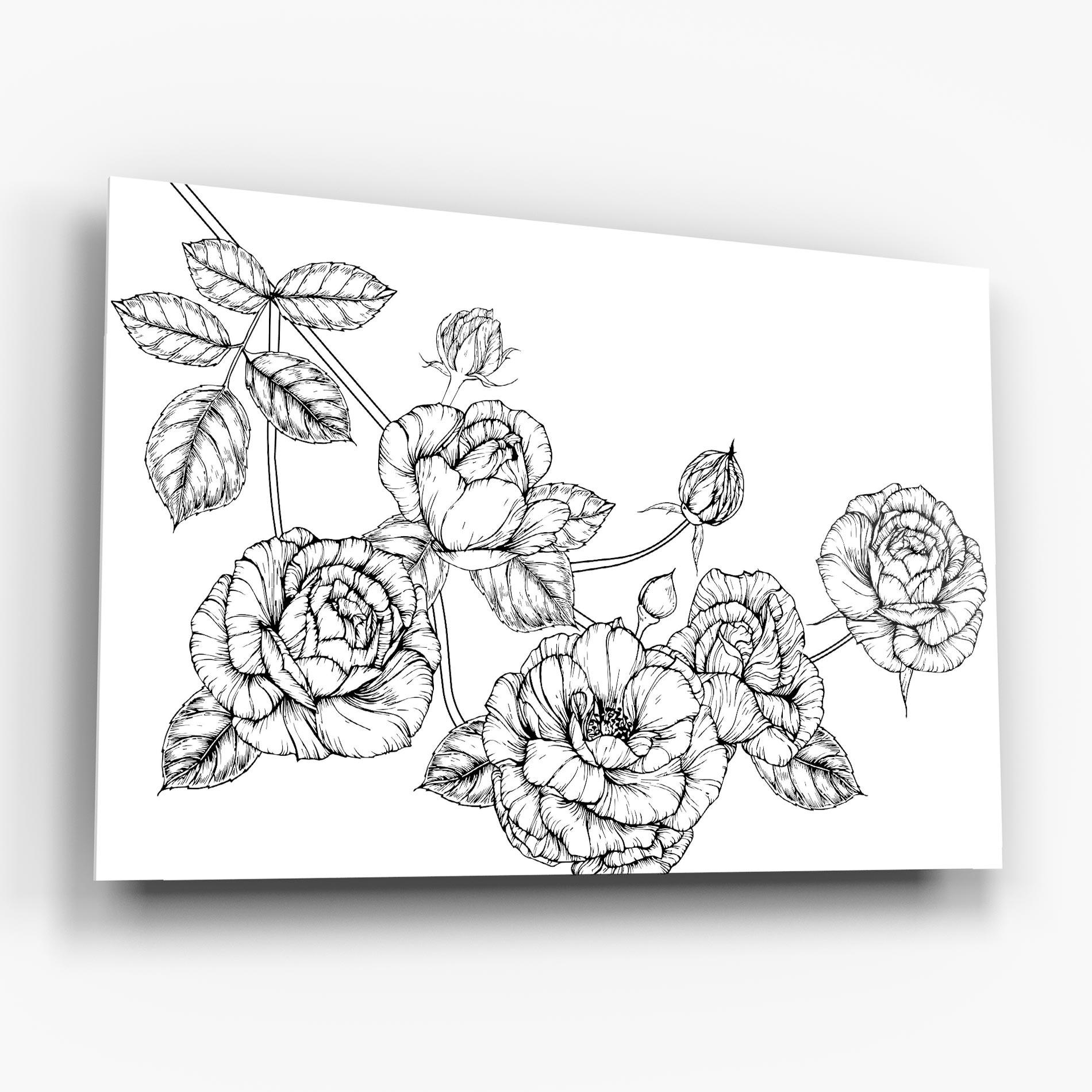 Glasbild Big Roses Line mockup 6