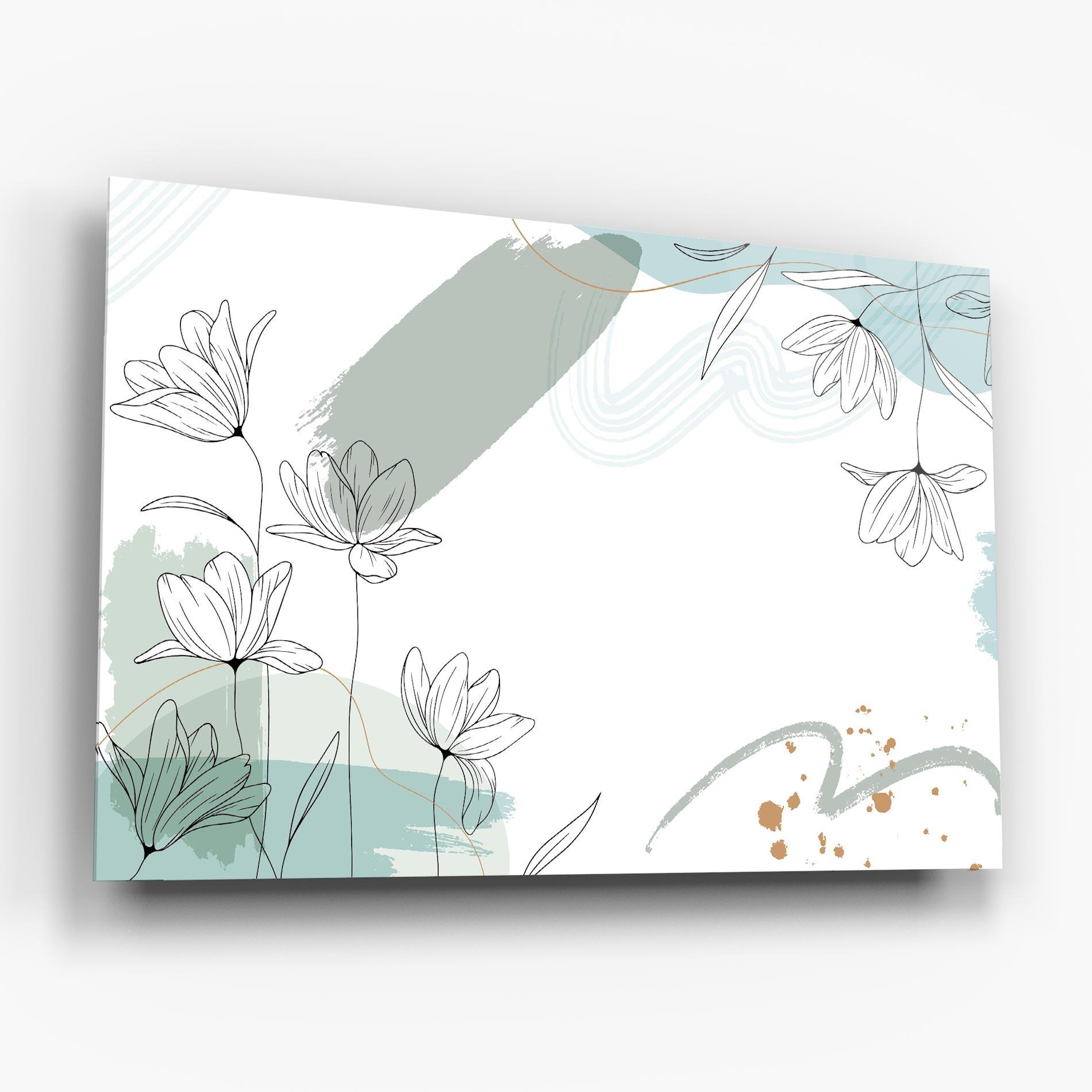 Glasbild Black Blue Line mockup 6