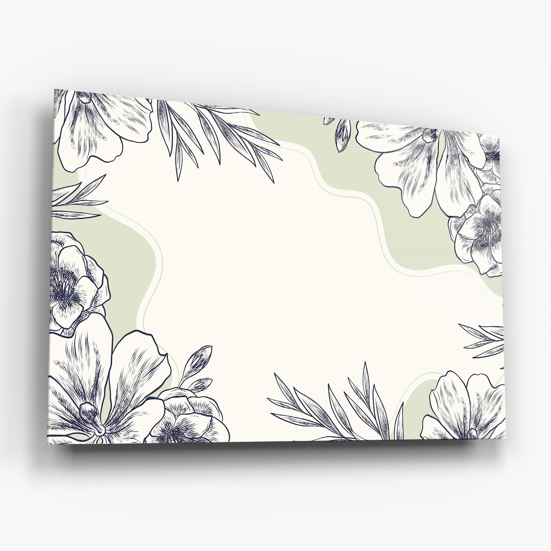 Glasbild Blue Line Green mockup 6