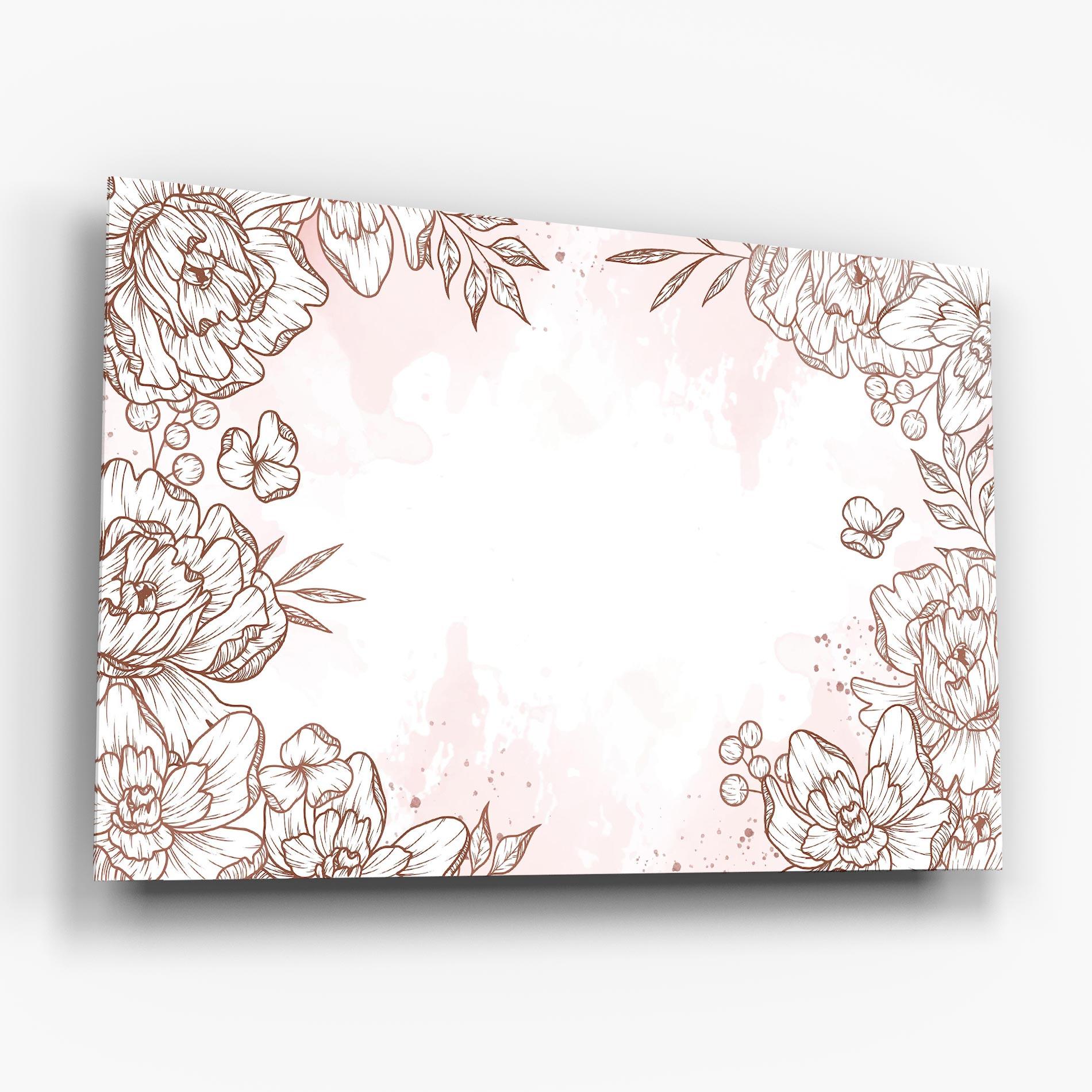 Glasbild Brown Flower Line mockup 6