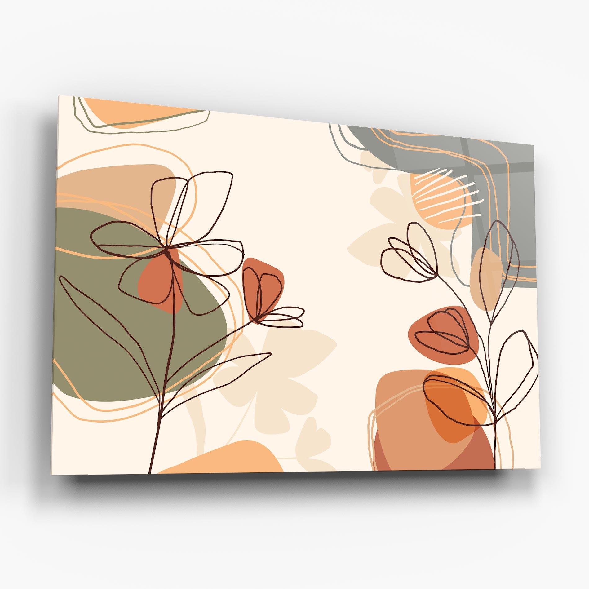 Glasbild Brown Line Plants mockup 6