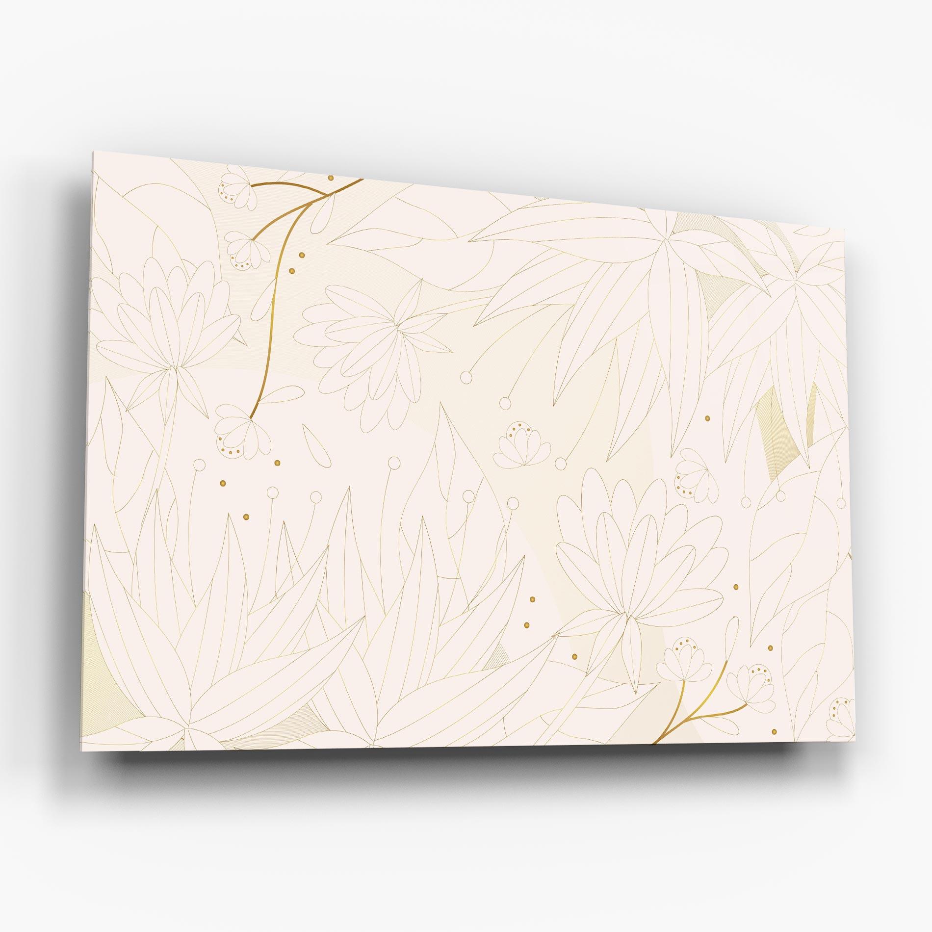 Glasbild Flower Cream Line mockup 6