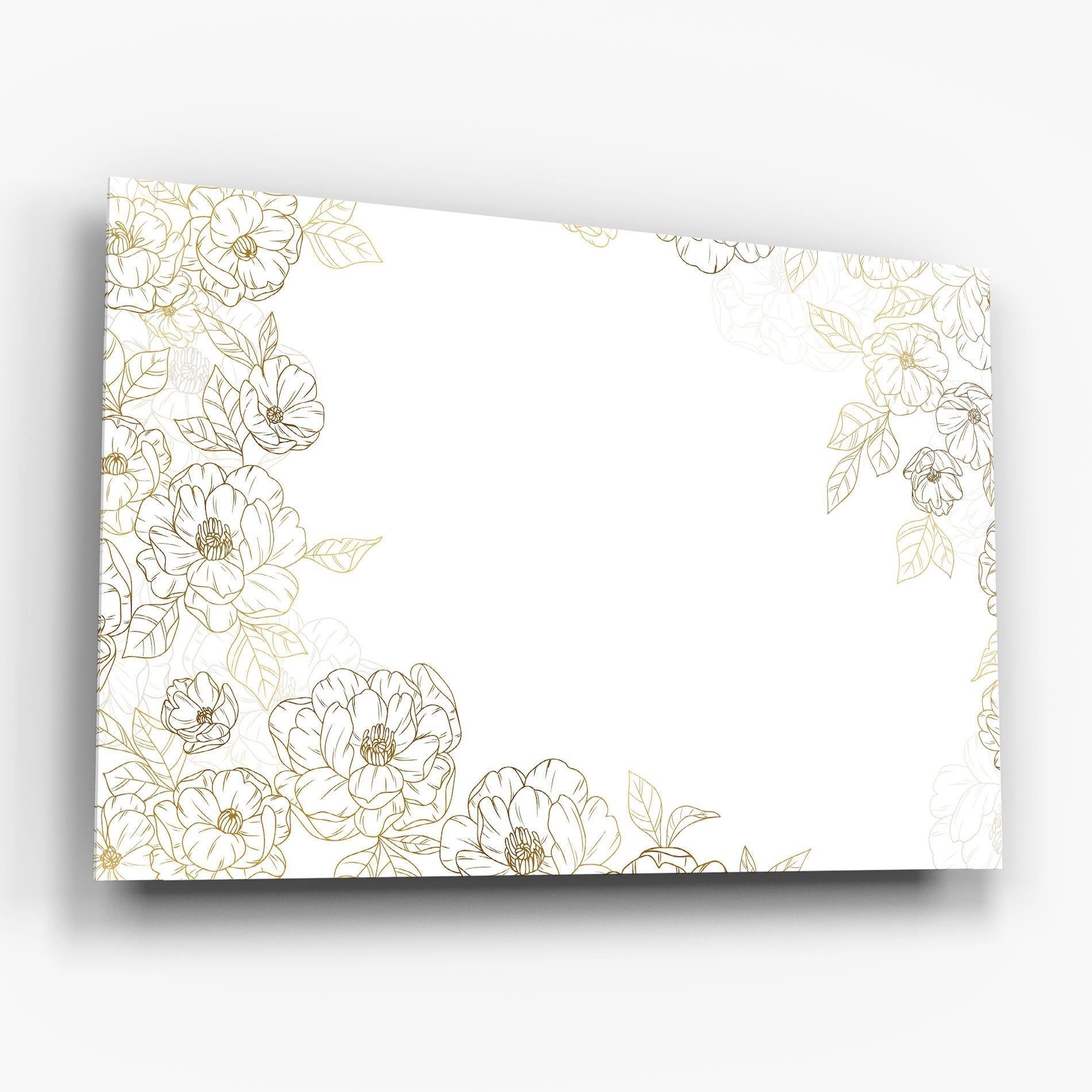 Glasbild Flower Gold Line mockup 6