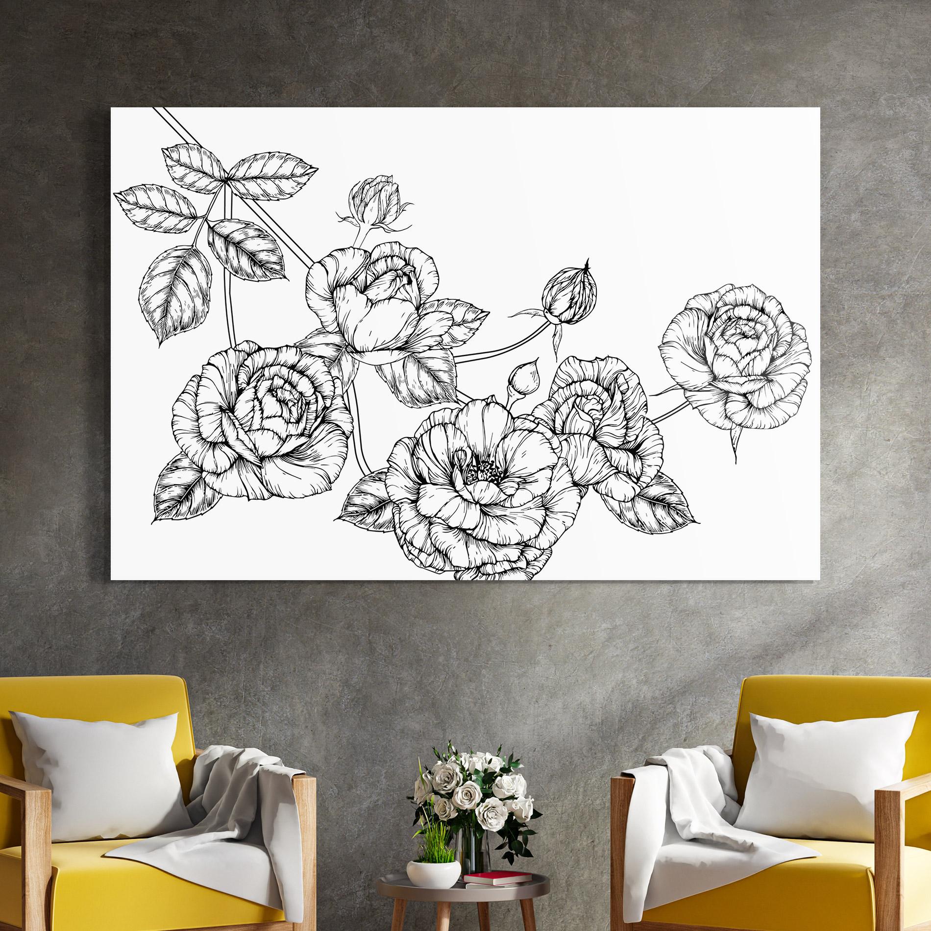 Glasbild Big Roses Line mockup 4