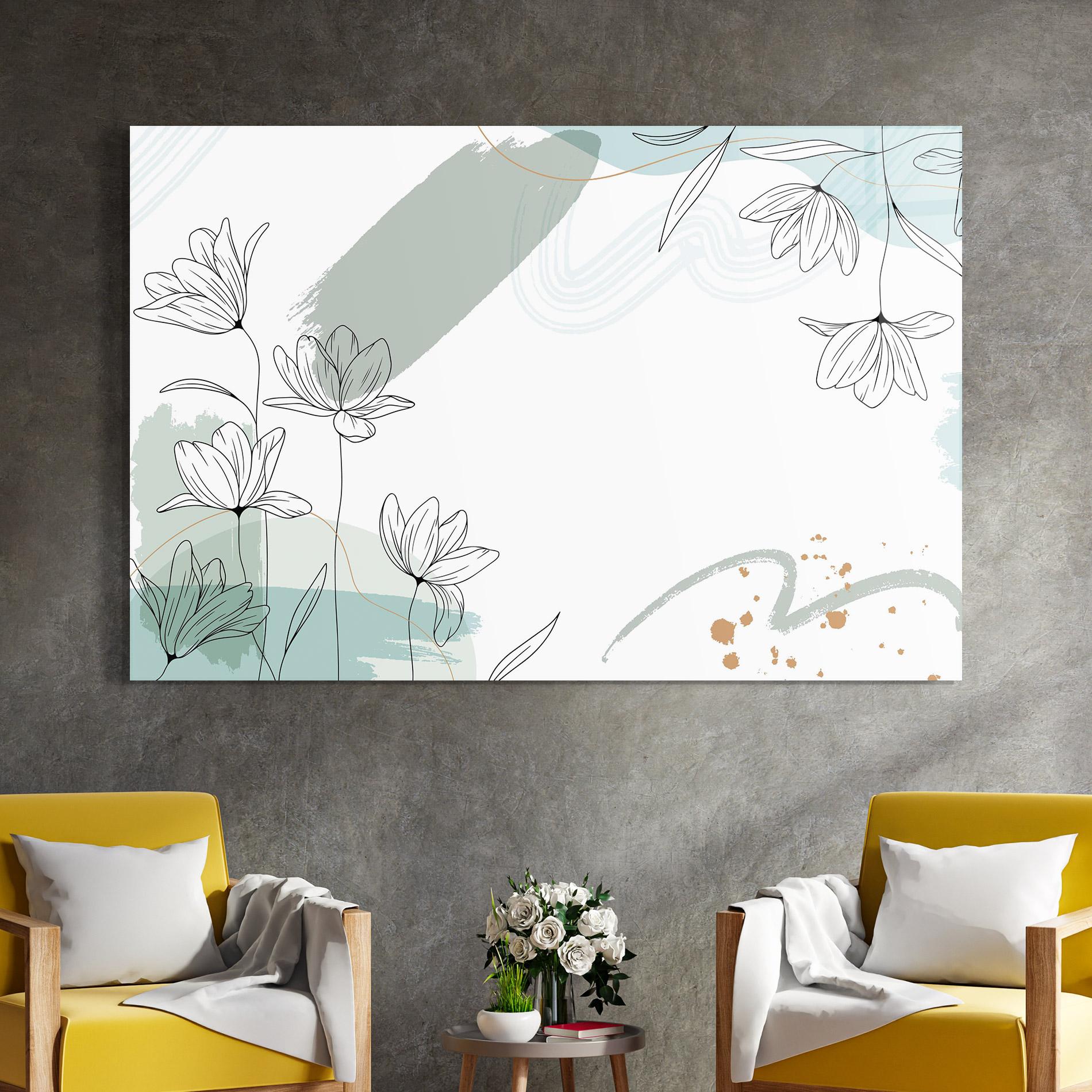 Glasbild Black Blue Line mockup 4