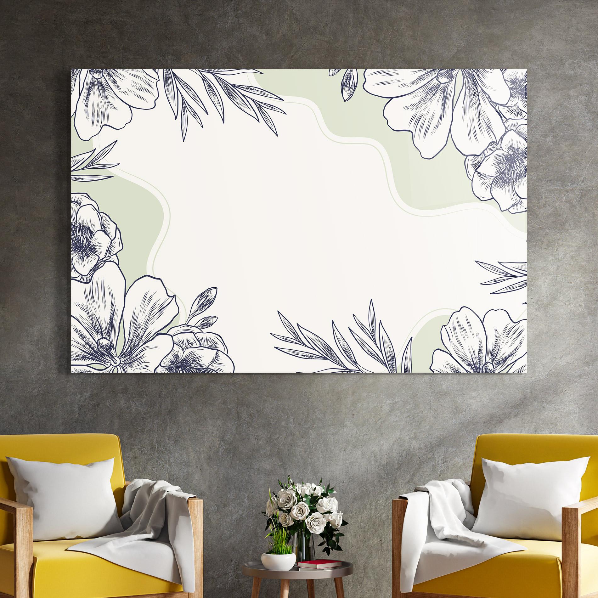 Glasbild Blue Line Green mockup 4