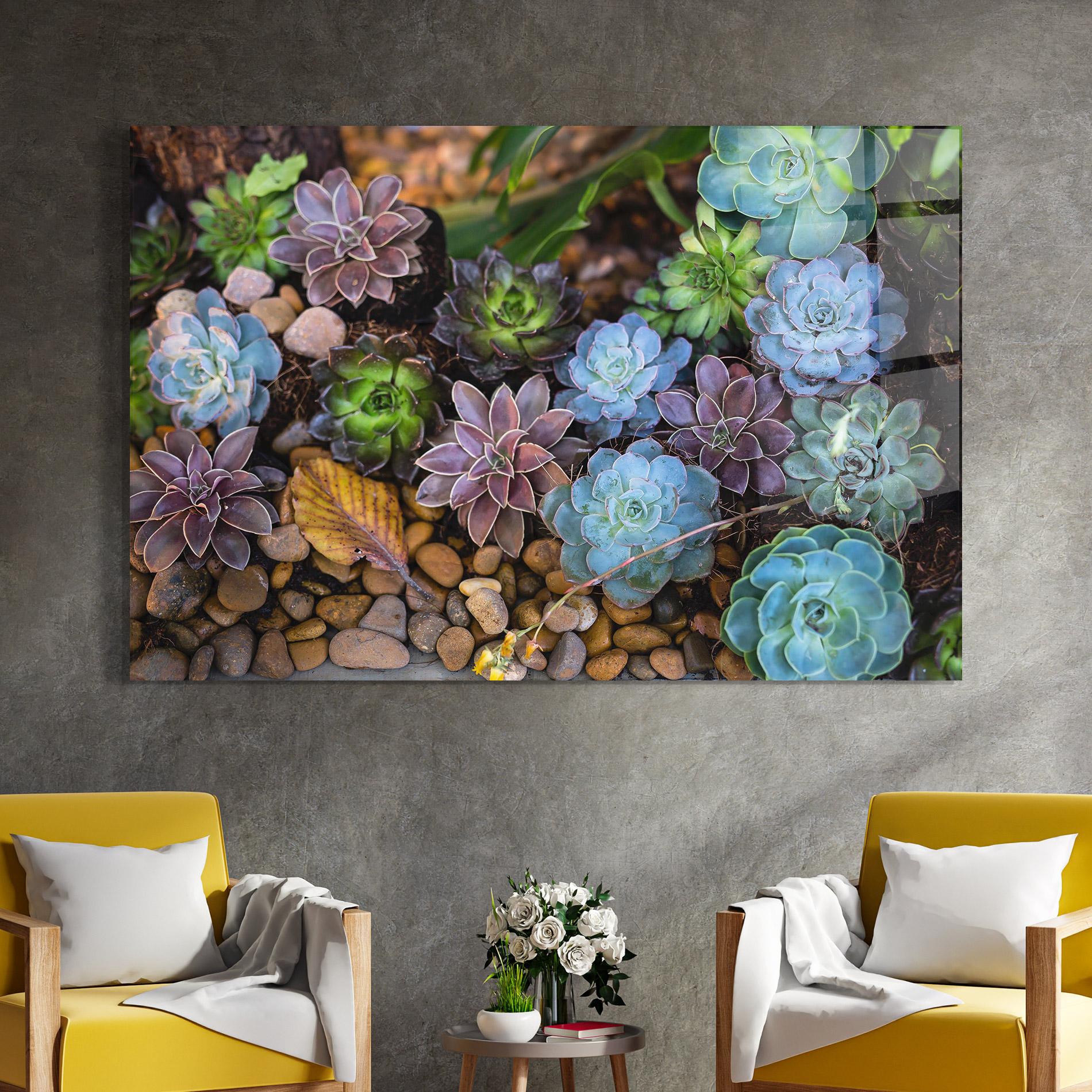 Glasbild Colorful Flowers mockup 4