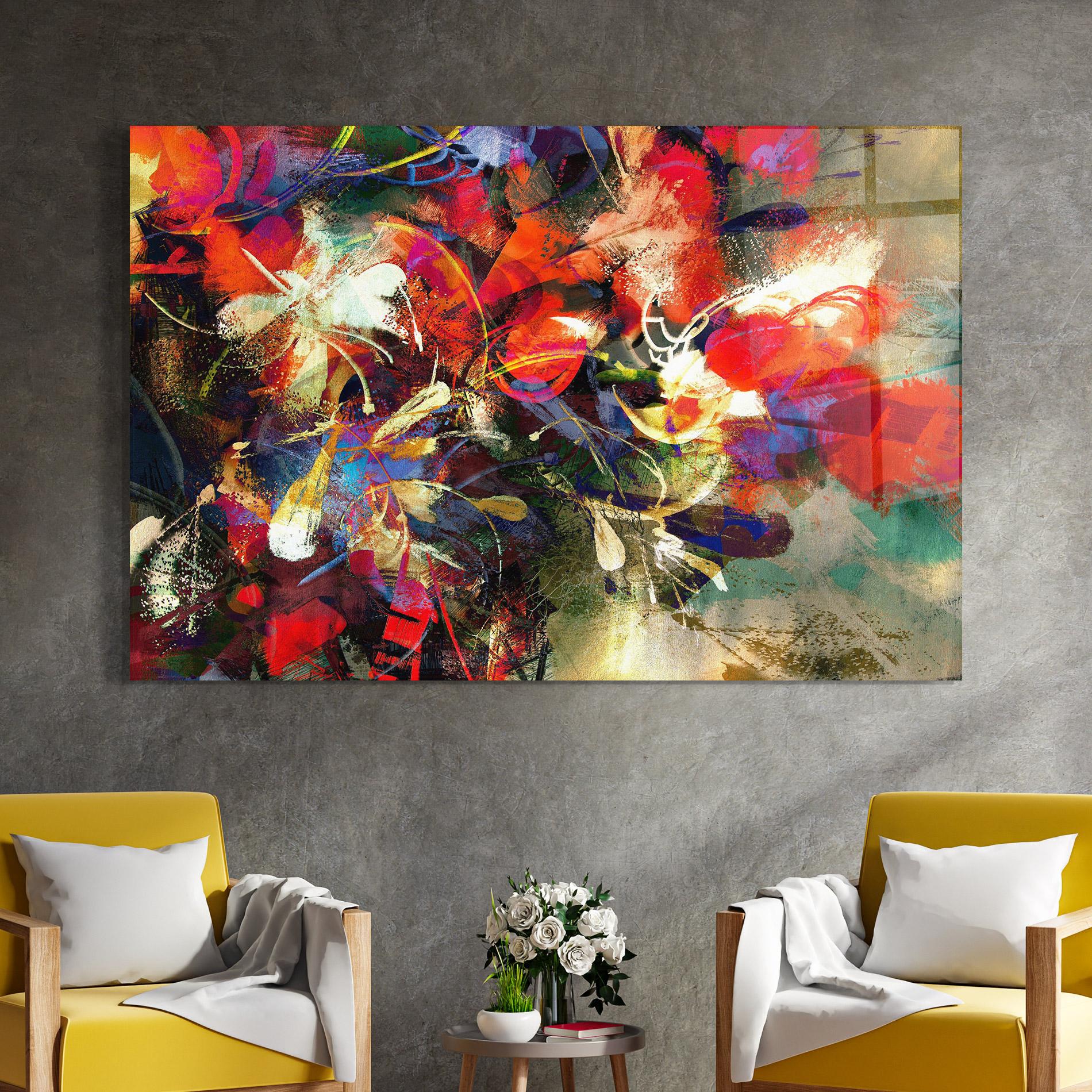 Glasbild Flori Abstracte mockup 4