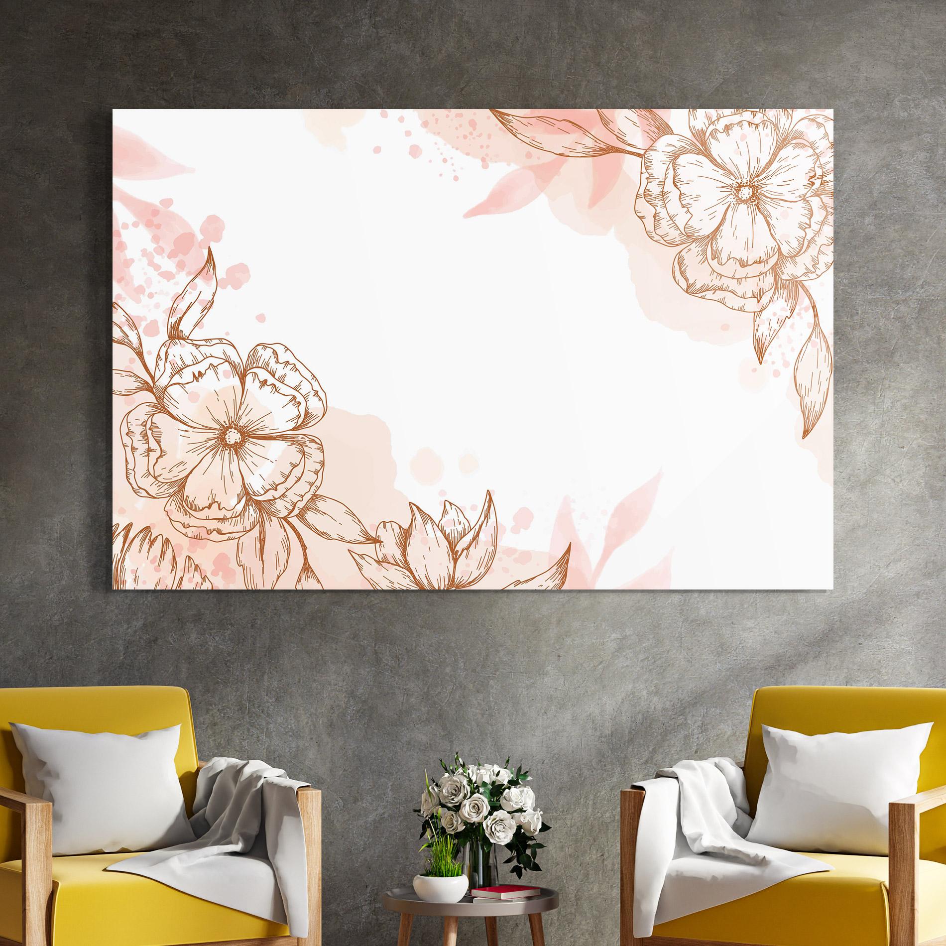 Glasbild Red Brown Line mockup 4