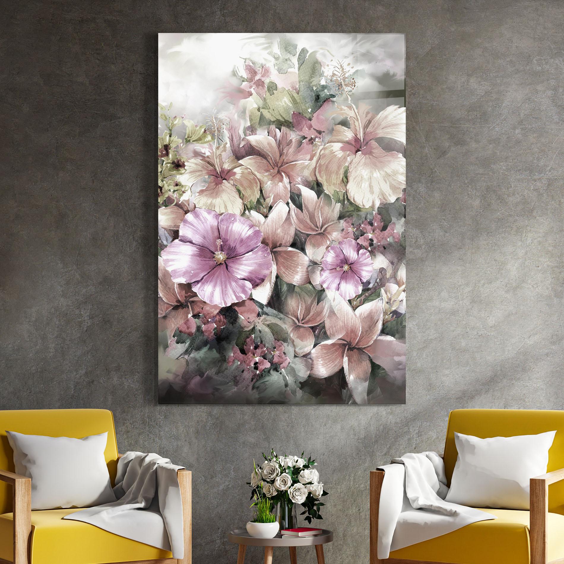 Glasbild Contrastul De Flori mockup 4