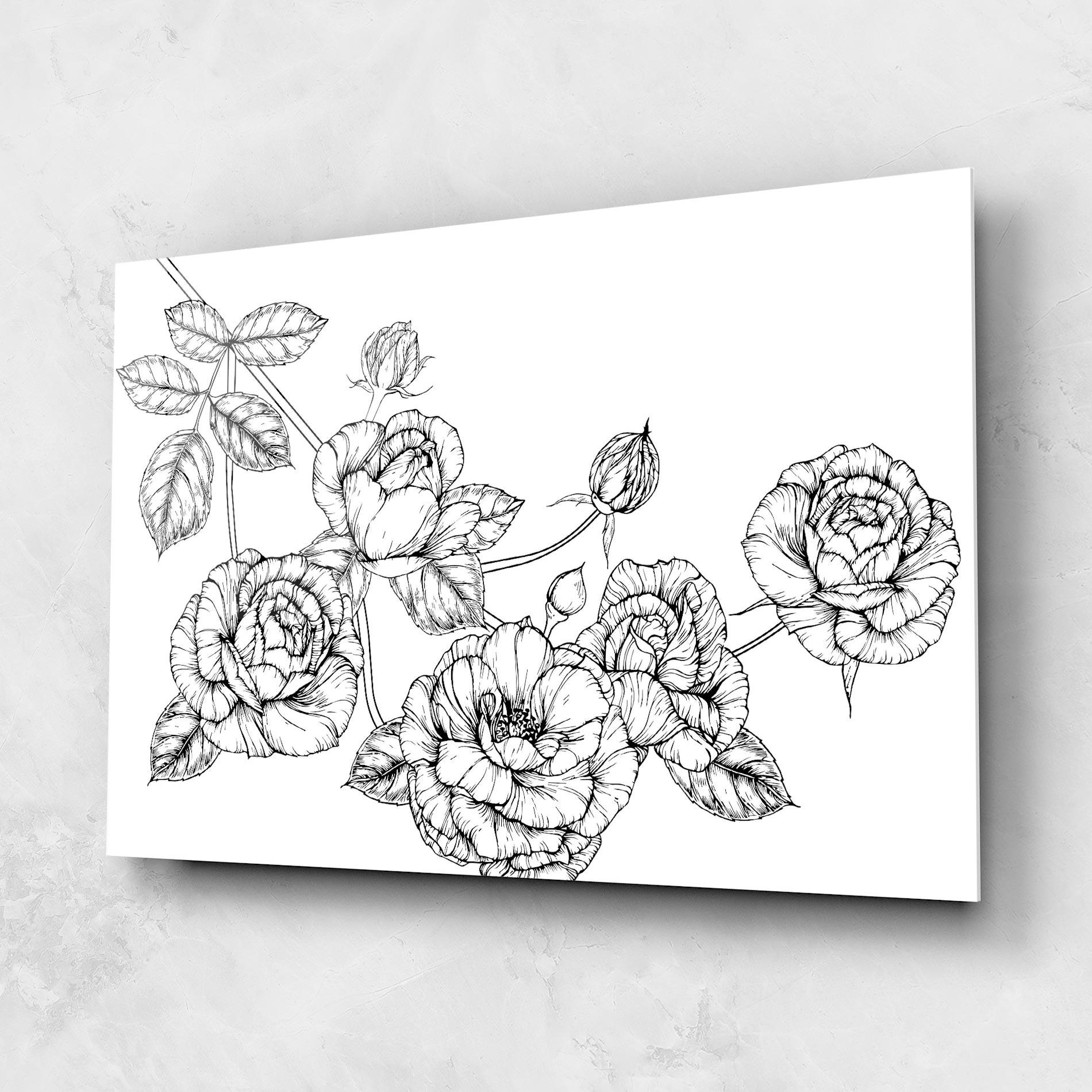 Glasbild Big Roses Line mockup 1