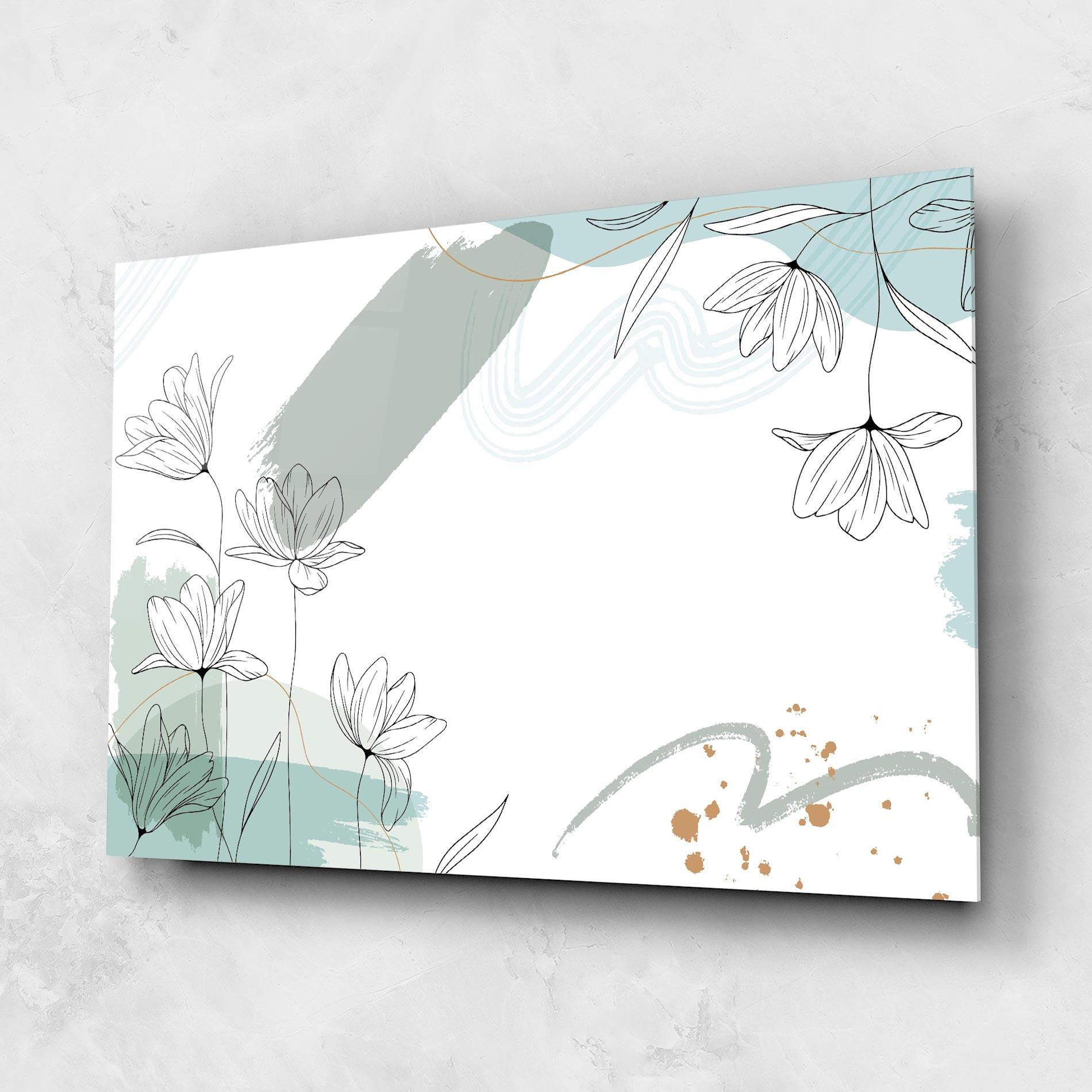 Glasbild Black Blue Line mockup 1