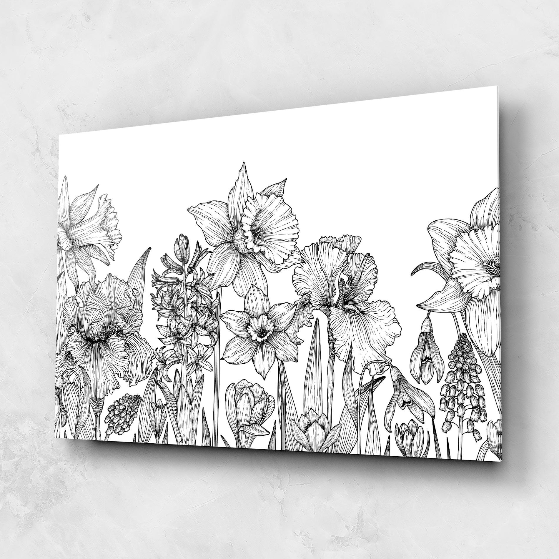 Glasbild Black Line Plant mockup 1
