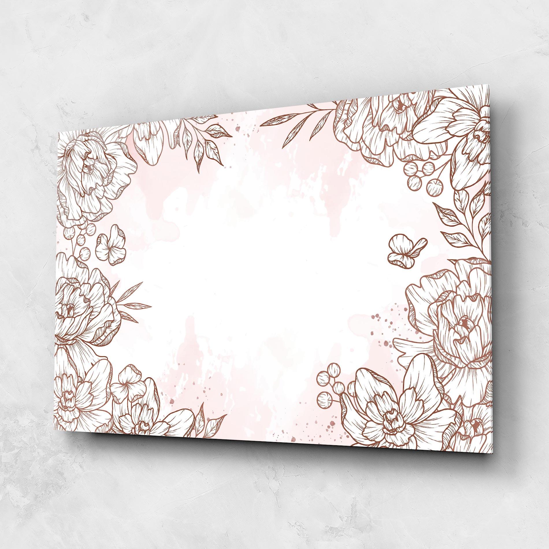 Glasbild Brown Flower Line mockup 1