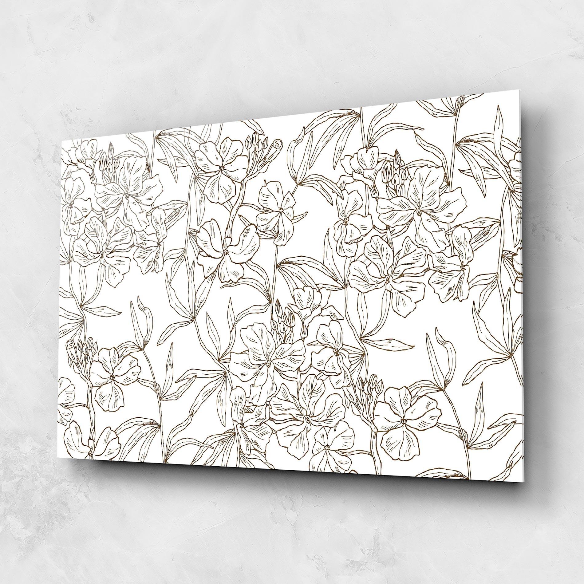 Glasbild Flower Brown Line mockup 1