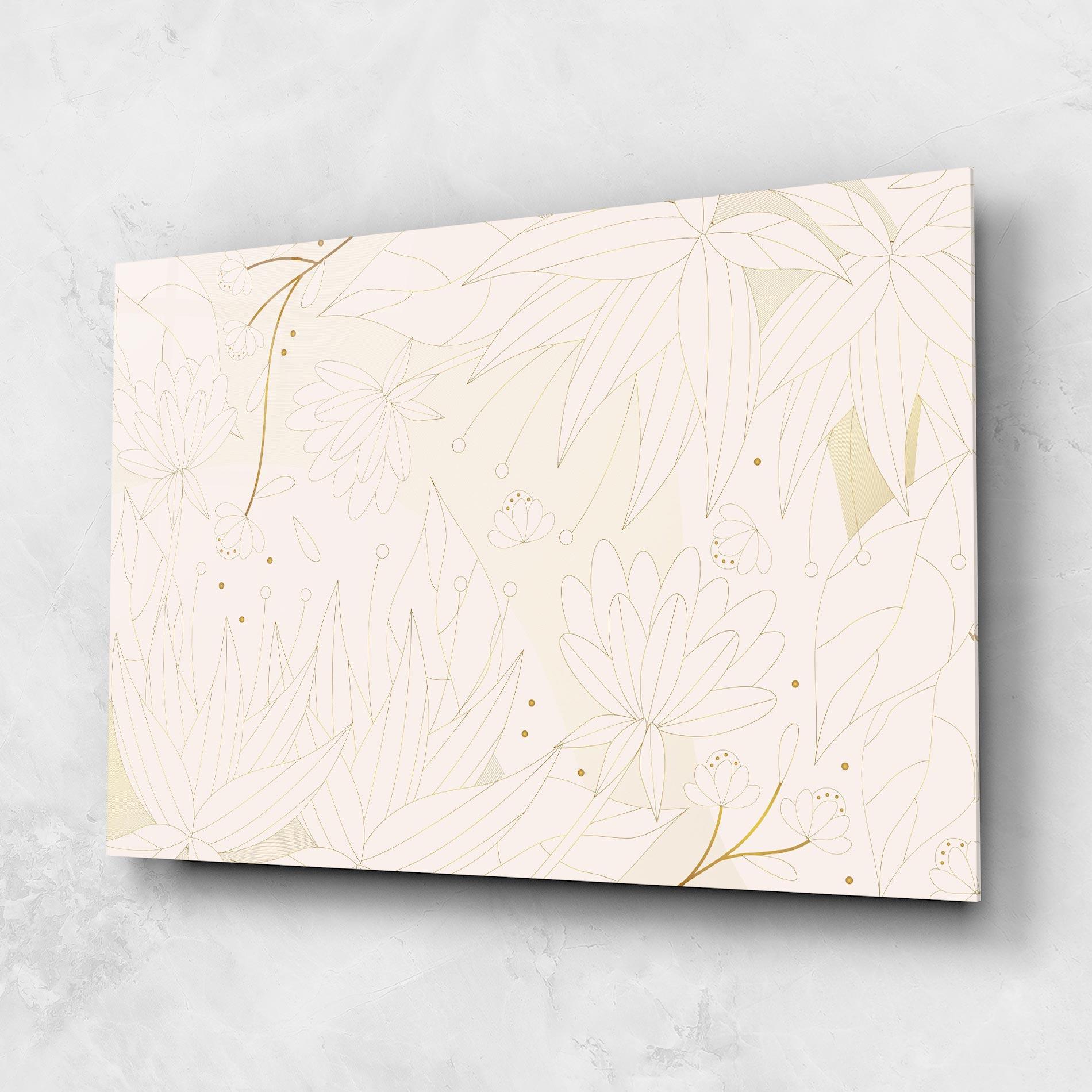 Glasbild Flower Cream Line mockup 1